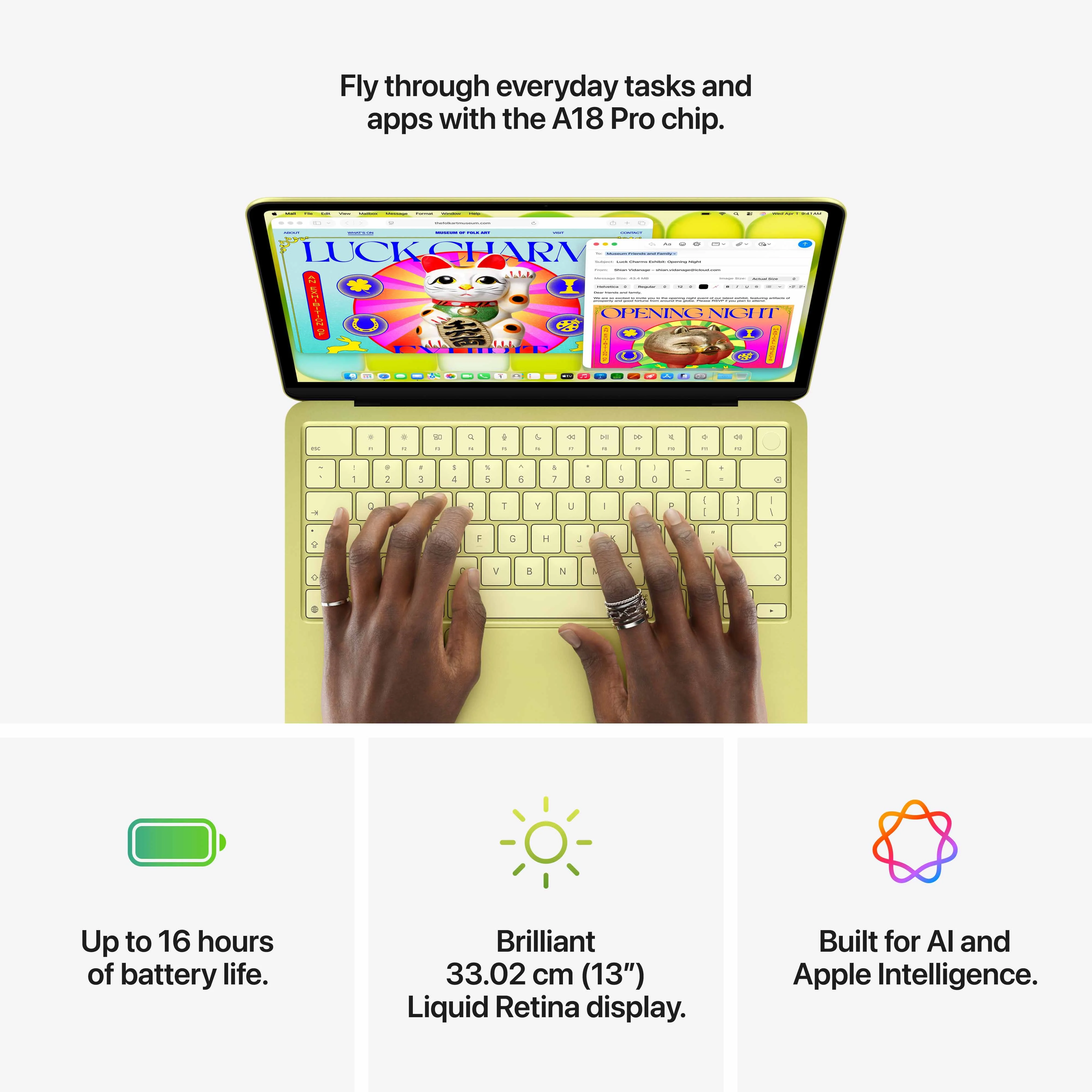 13-inch MacBook Neo: Apple A18 Pro chip with 6‑core CPU and 5‑core GPU, Magic Keyboard with Touch ID, 512GB SSD - Silver - Image 9