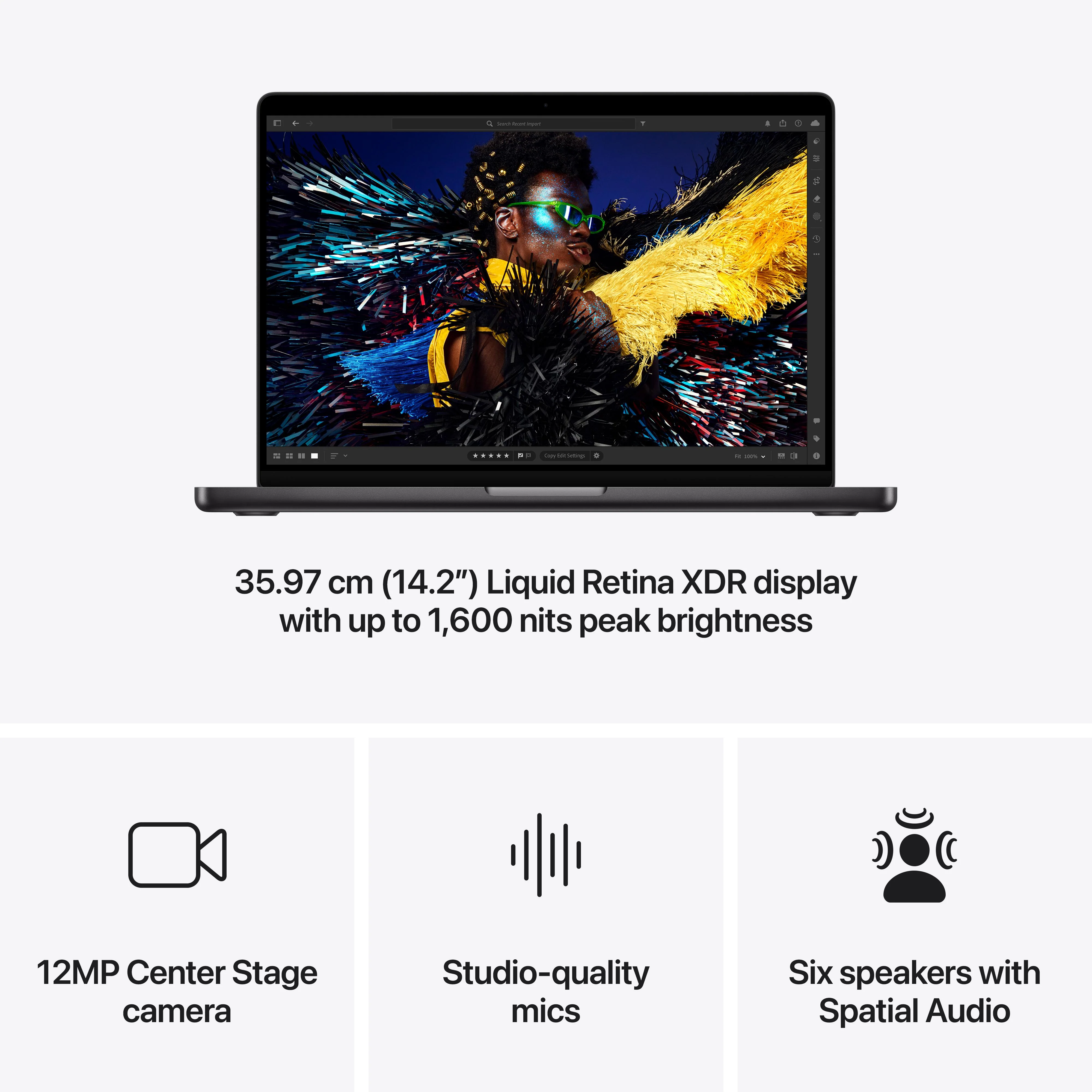 14-inch MacBook Pro: Apple M4 Pro chip with 12-core CPU and 16-core GPU, 512GB SSD - Space Black - Image 6