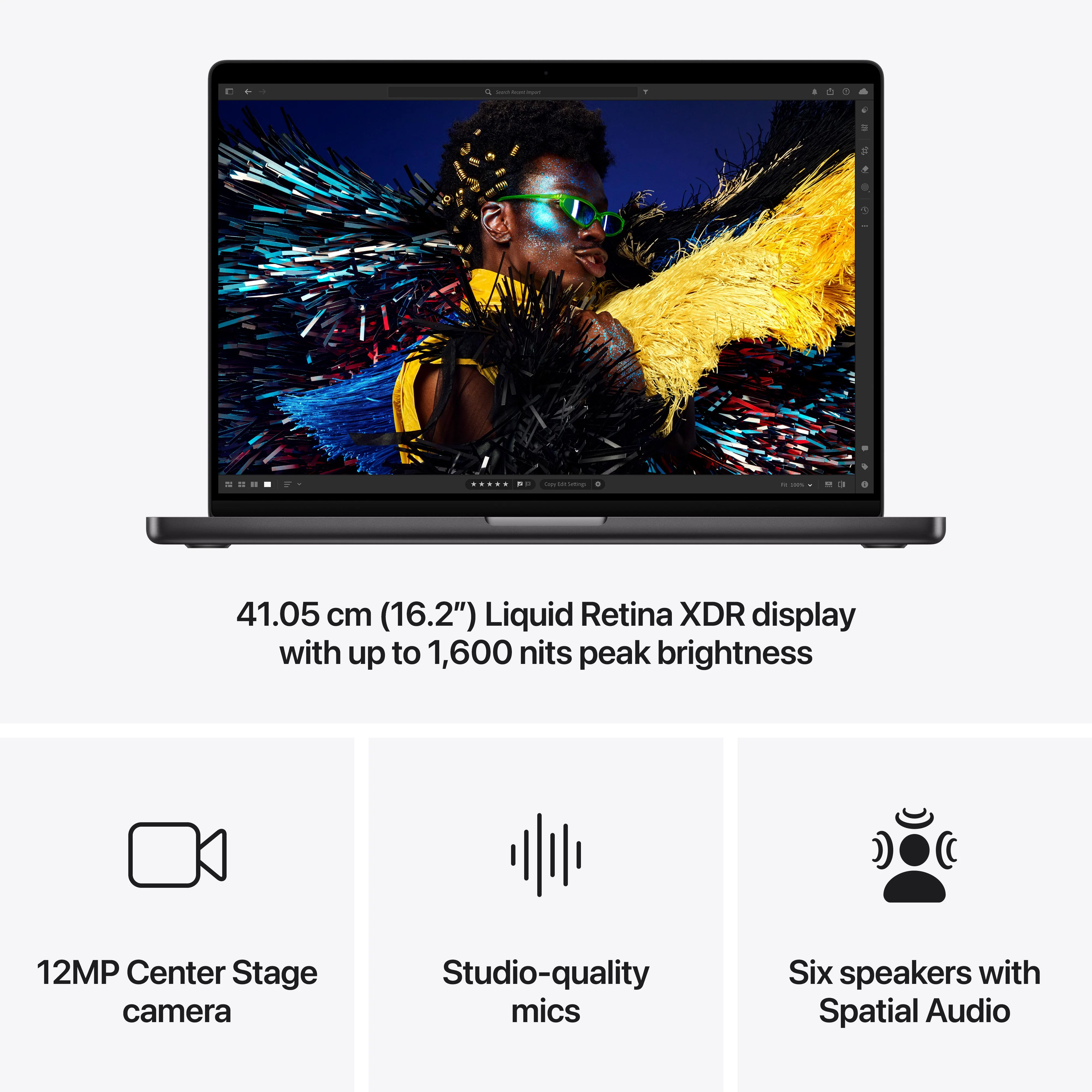 16-inch MacBook Pro: Apple M4 Pro chip with 14‑core CPU and 20‑core GPU, 512GB SSD - Space Black - Image 6