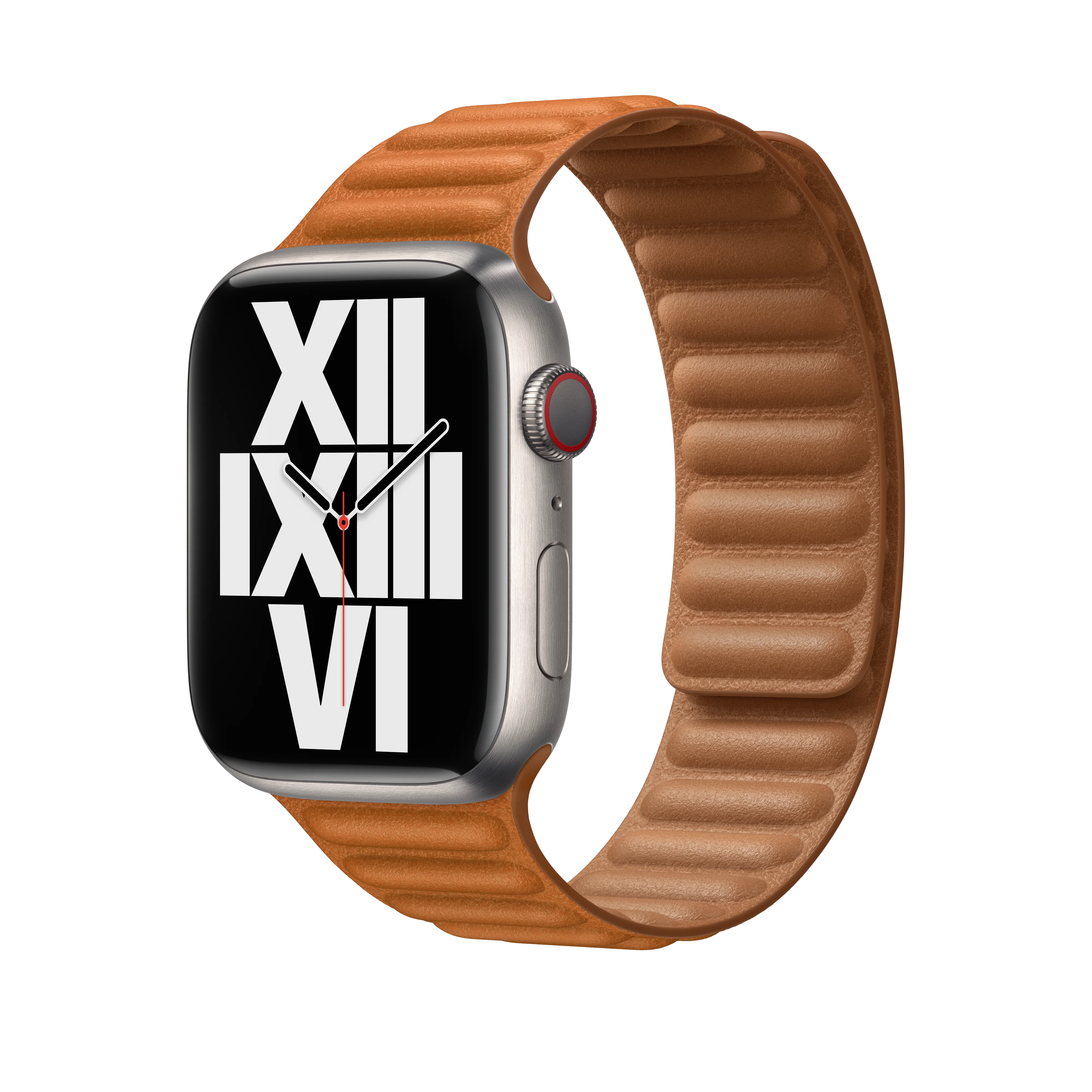 45mm Golden Brown Leather Link - S/M - Image 2