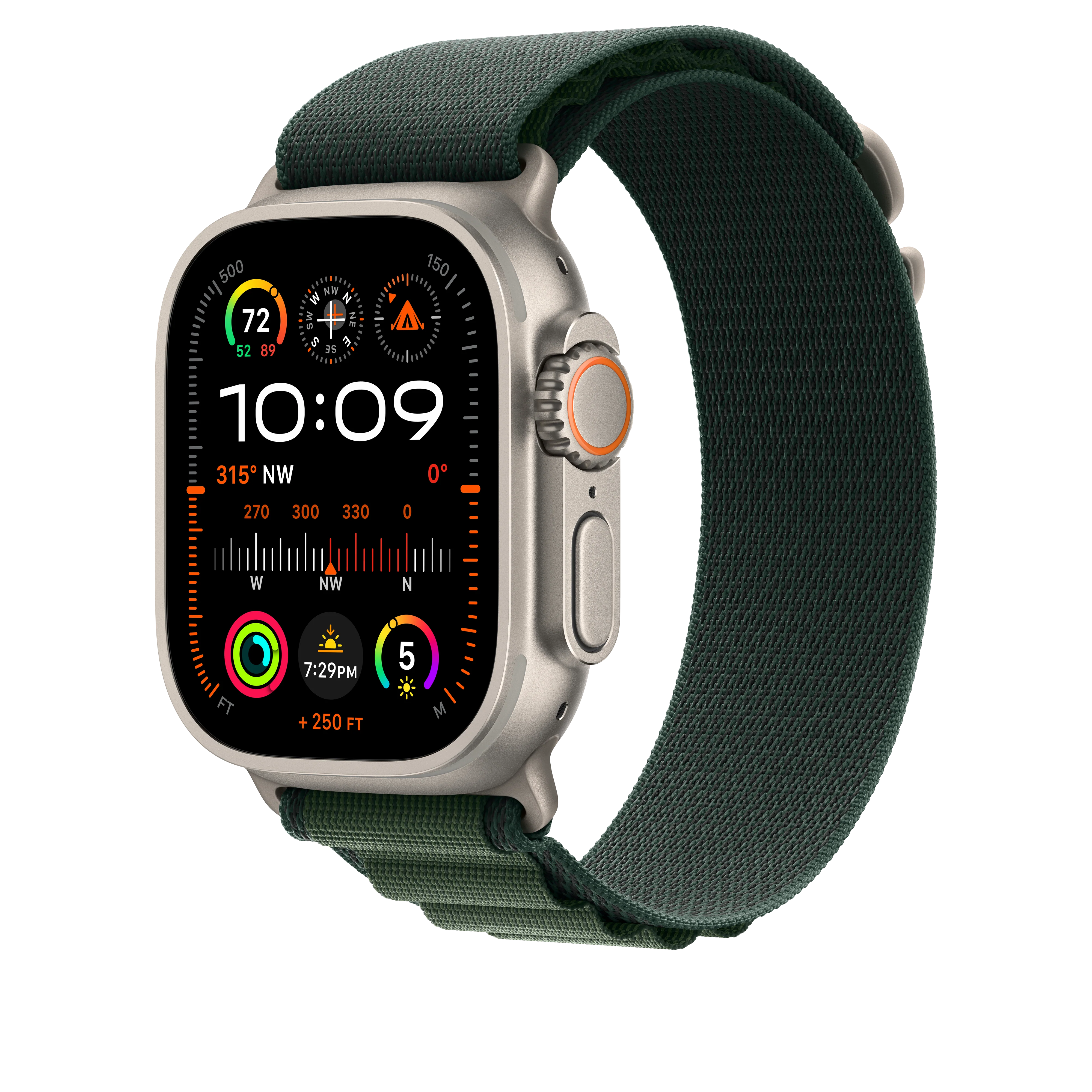 49mm Dark Green Alpine Loop - Small - Natural Titanium Finish - Image 2