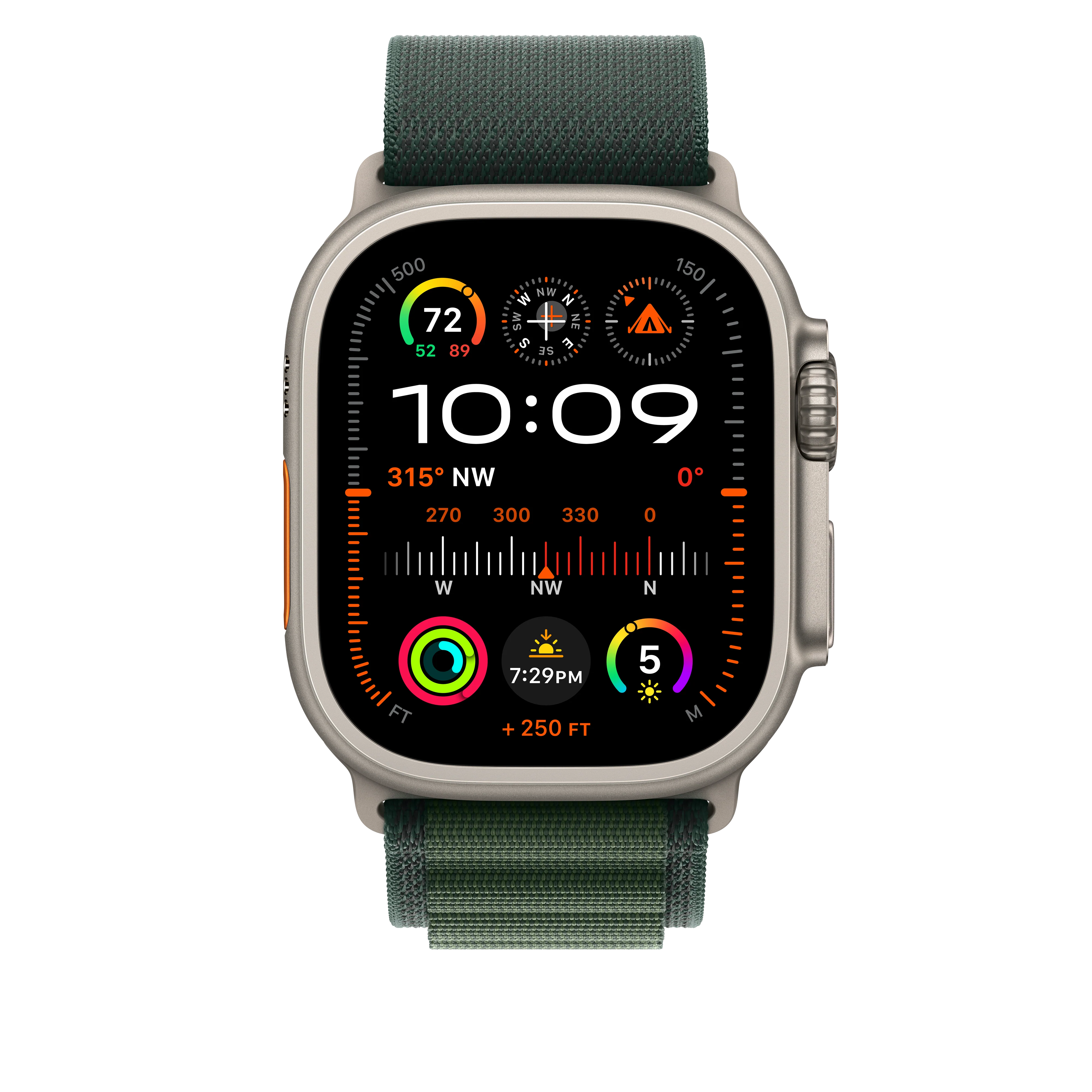 49mm Dark Green Alpine Loop - Medium - Natural Titanium Finish - Image 3
