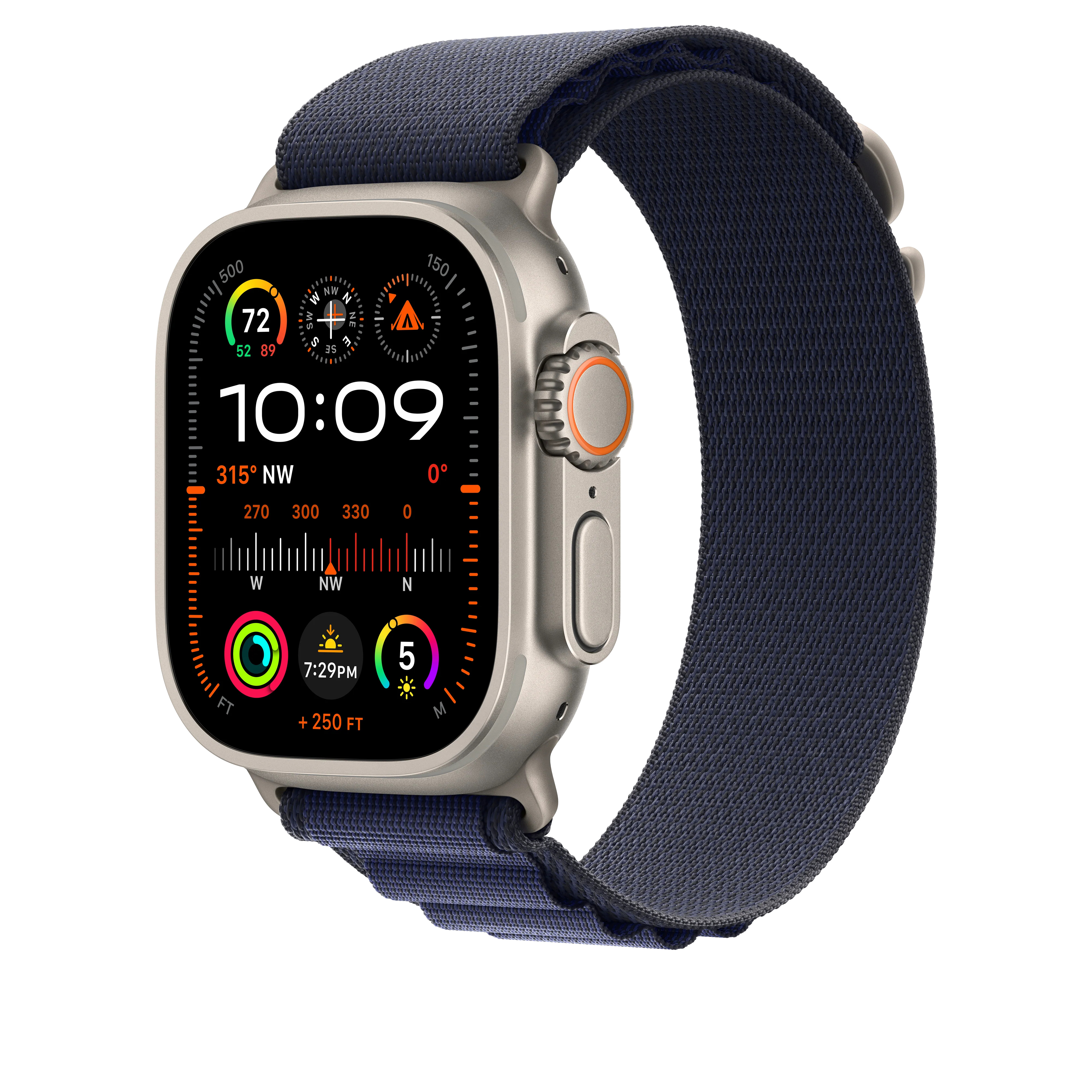 49mm Navy Alpine Loop - Small - Natural Titanium Finish - Image 2