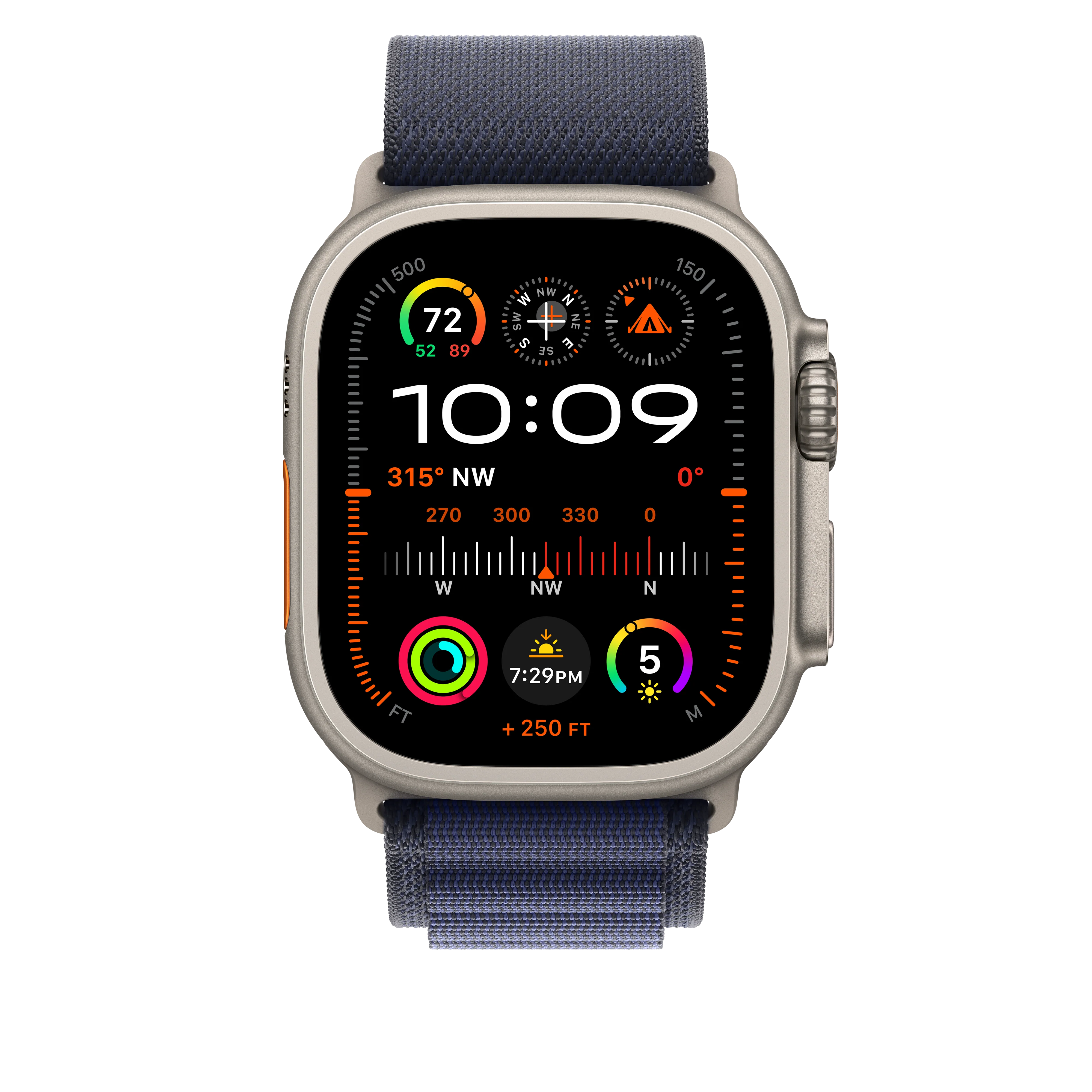 49mm Navy Alpine Loop - Large - Natural Titanium Finish - Image 3