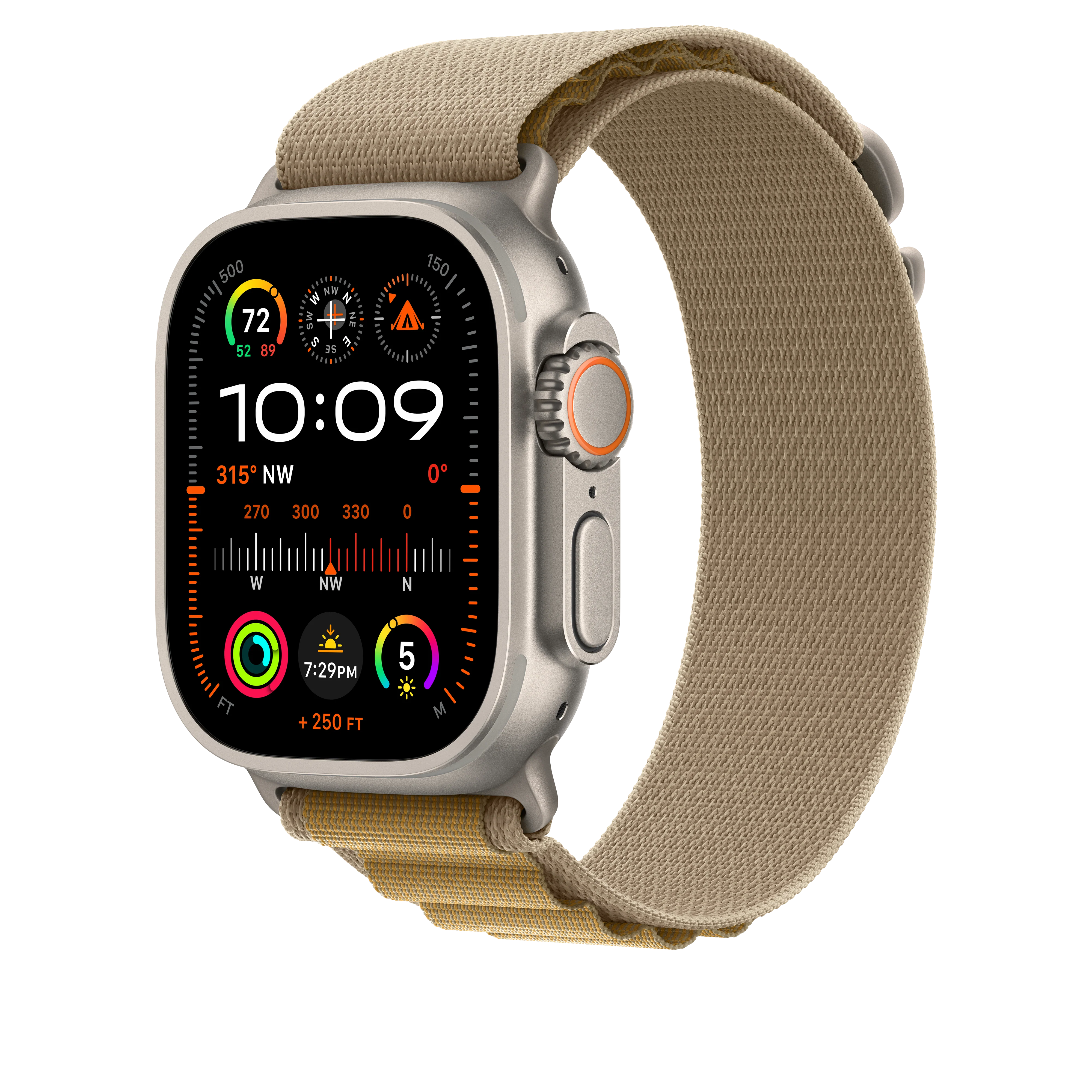 49mm Tan Alpine Loop - Small - Natural Titanium Finish - Image 2