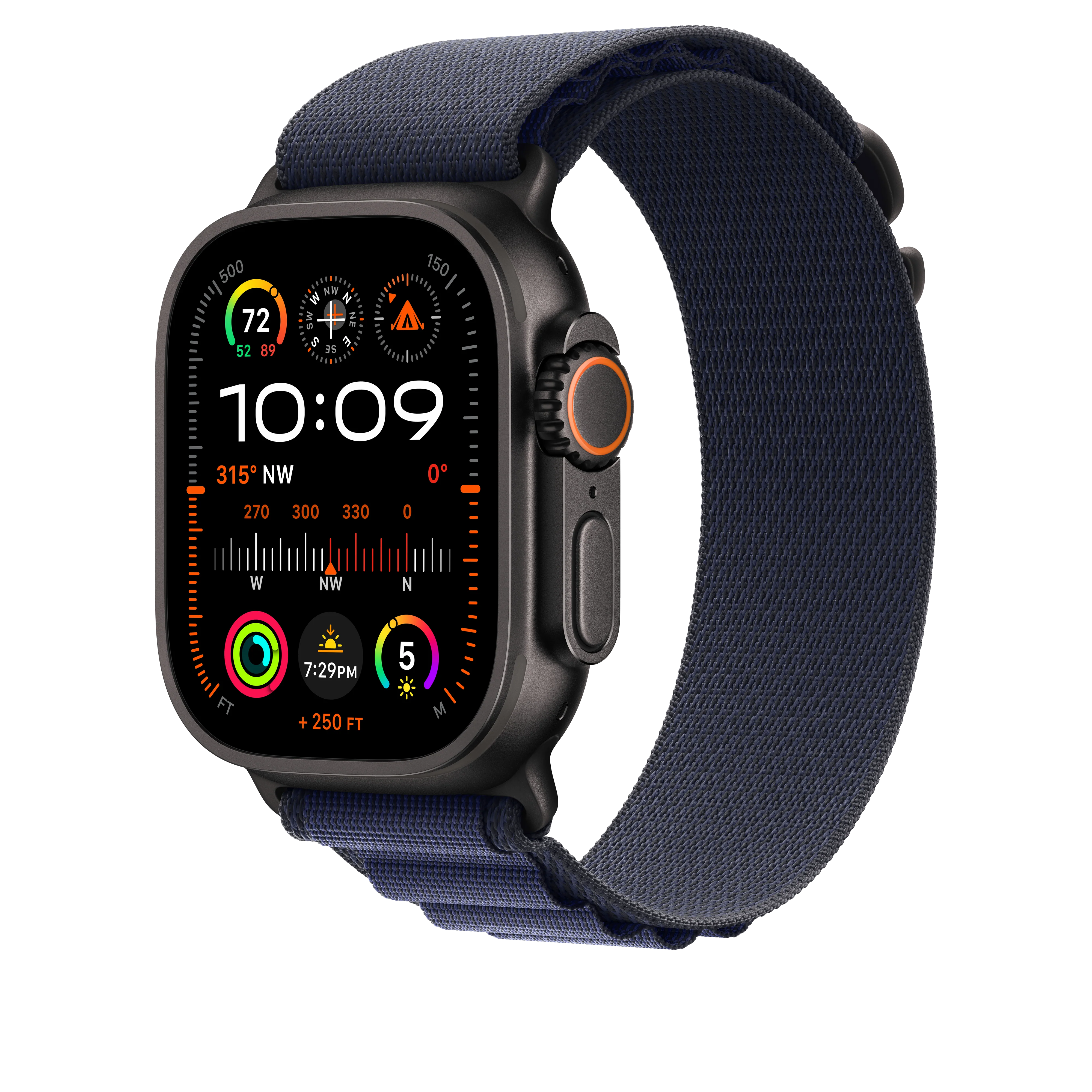 49mm Navy Alpine Loop - Large - Black Titanium Finish - Image 2