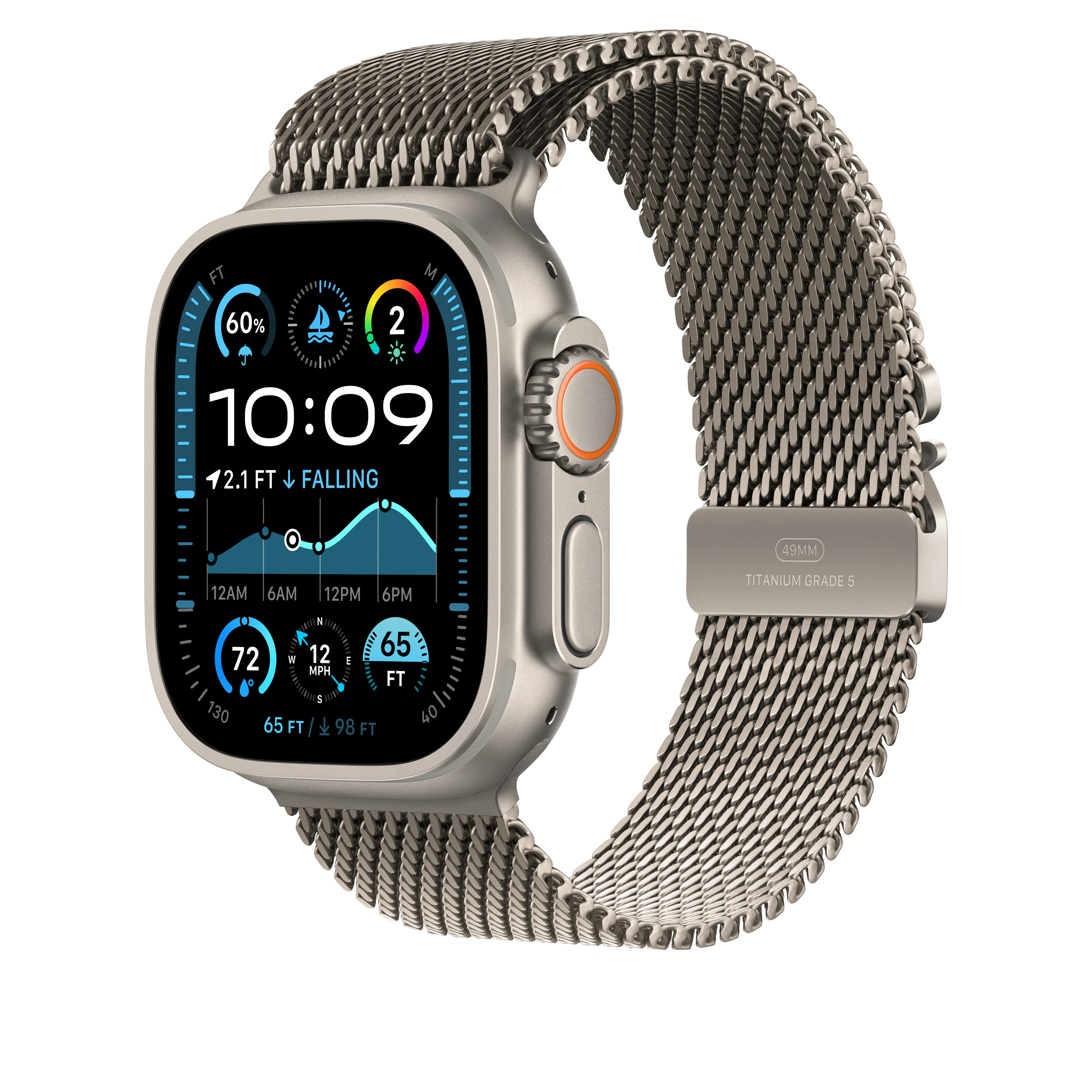 49mm Natural Titanium Milanese Loop - Small - Image 2