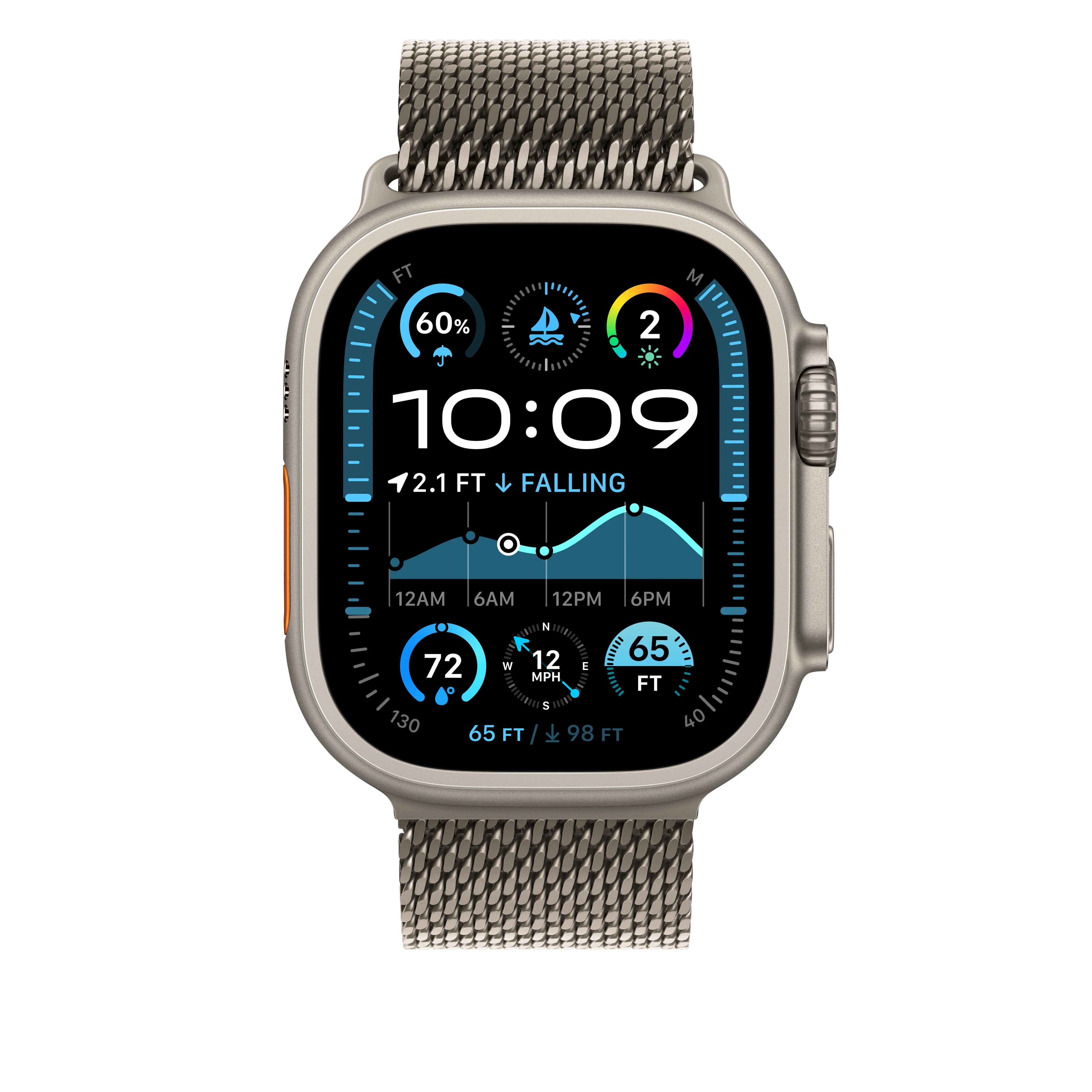 49mm Natural Titanium Milanese Loop - Medium - Image 3