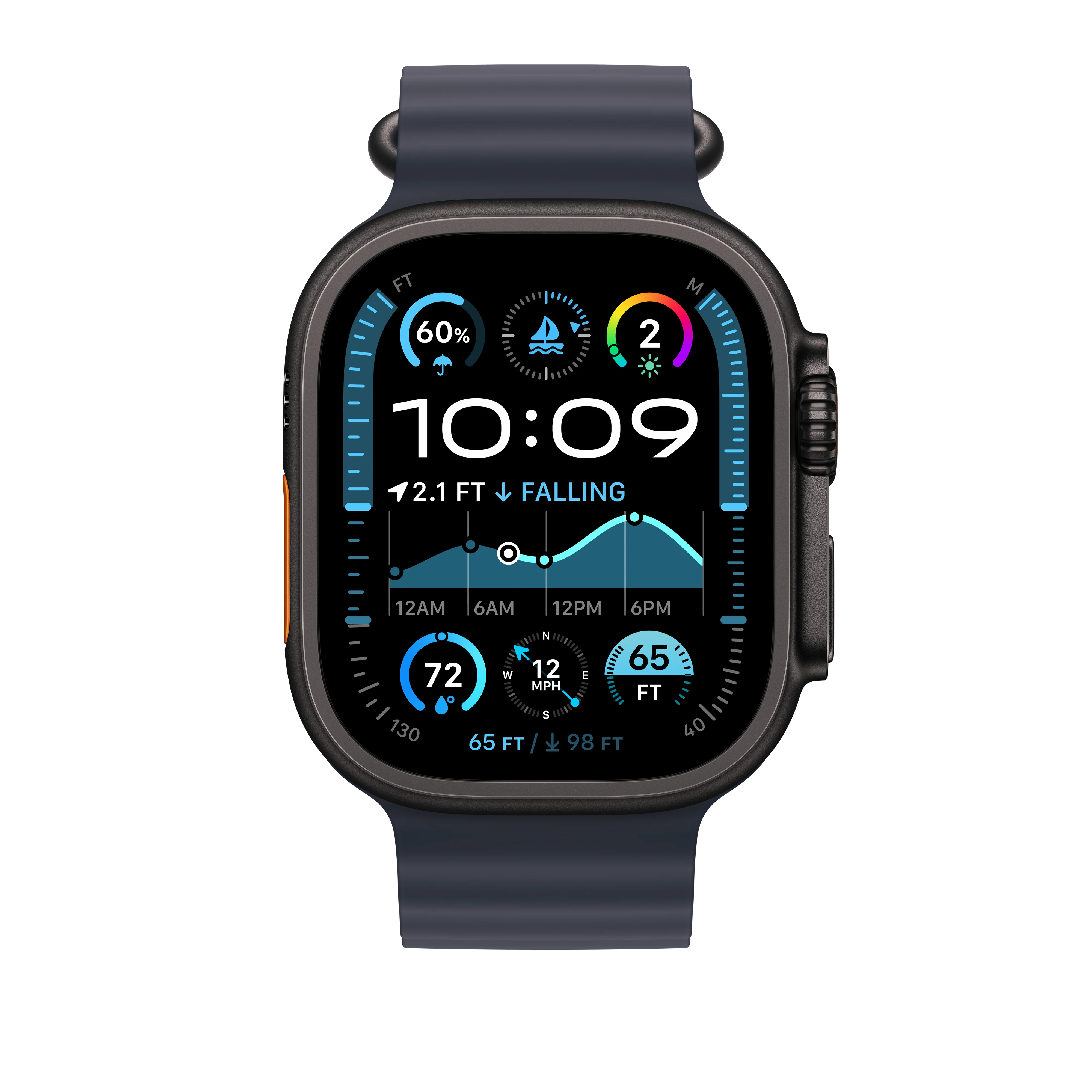 49mm Navy Ocean Band Extension - Black Titanium Finish - Image 3