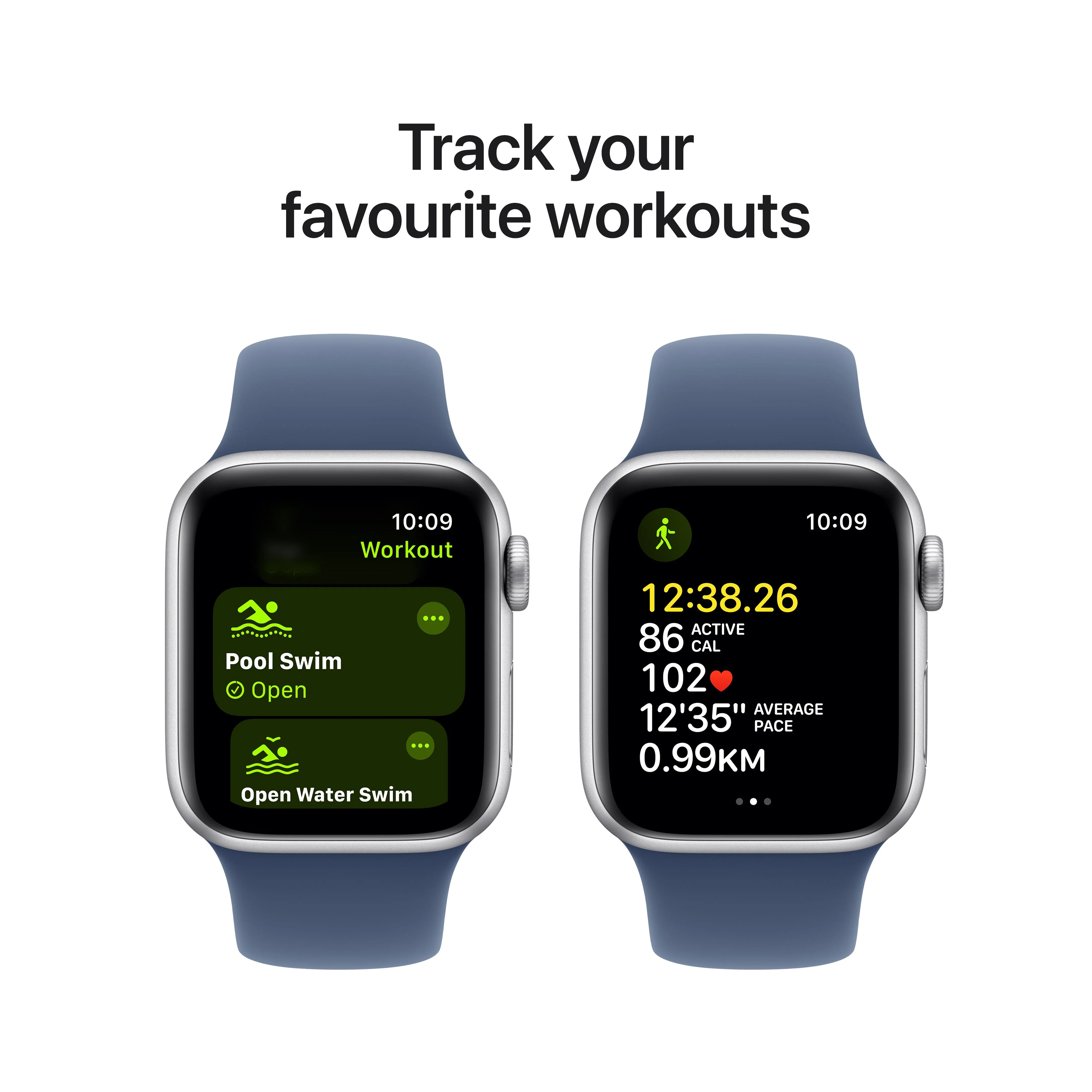 Apple Watch SE GPS 40mm Silver Aluminium Case with Denim Sport Band - S/M - Image 6