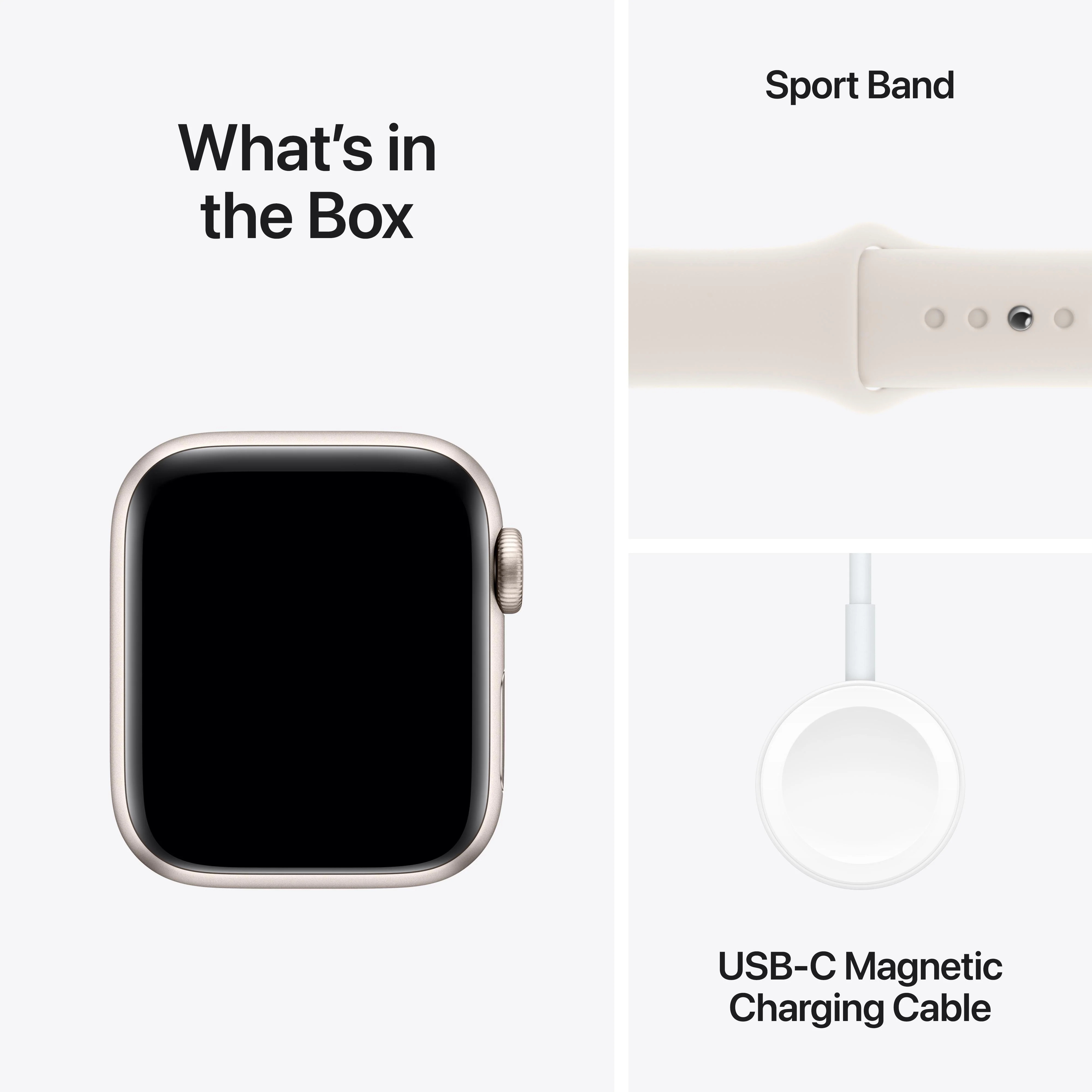 Apple Watch SE GPS 40mm Starlight Aluminium Case with Starlight Sport Band - M/L - Image 7