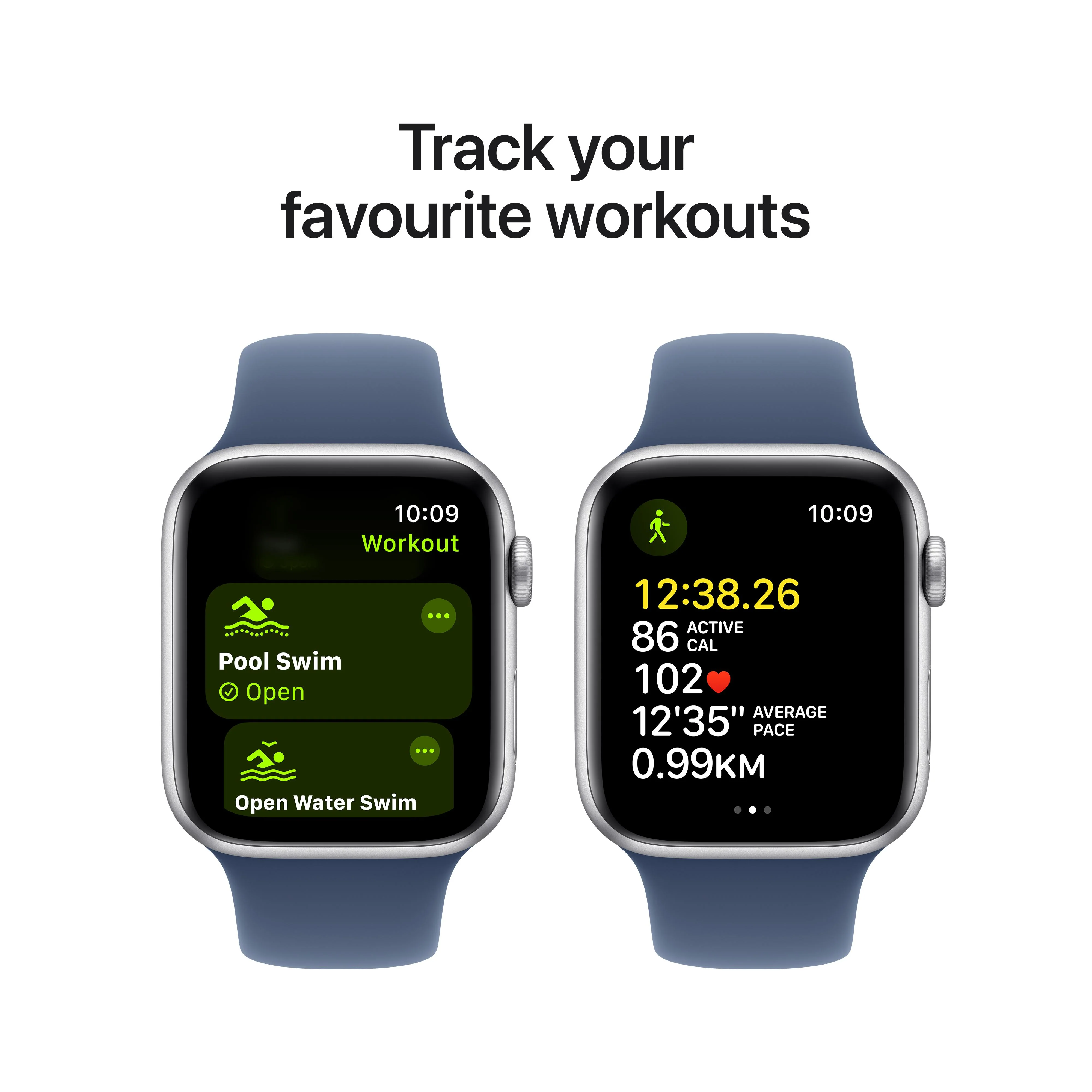 Apple Watch SE GPS 44mm Silver Aluminium Case with Denim Sport Band - M/L - Image 6