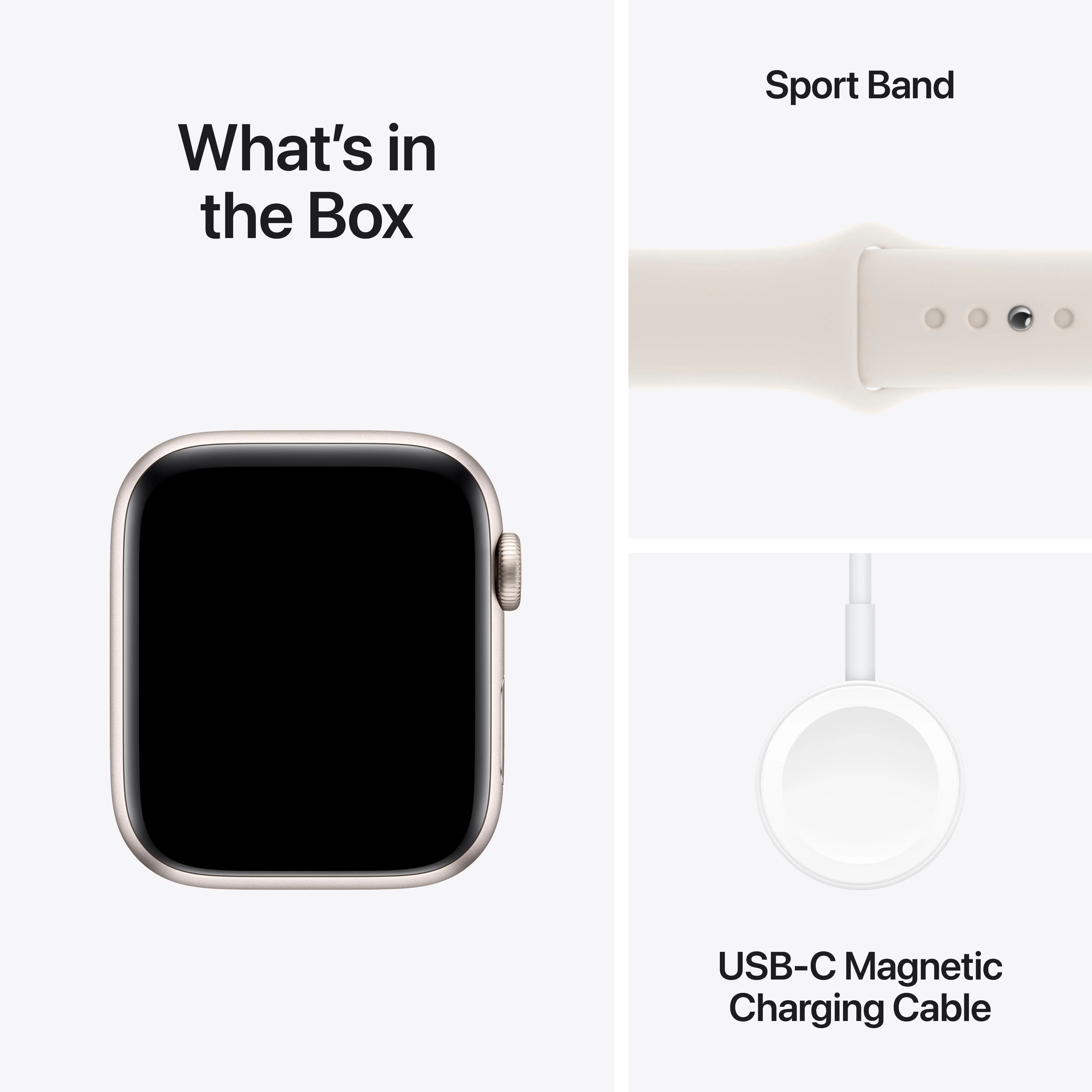 Apple Watch SE GPS 44mm Starlight Aluminium Case with Starlight Sport Band - M/L - Image 7