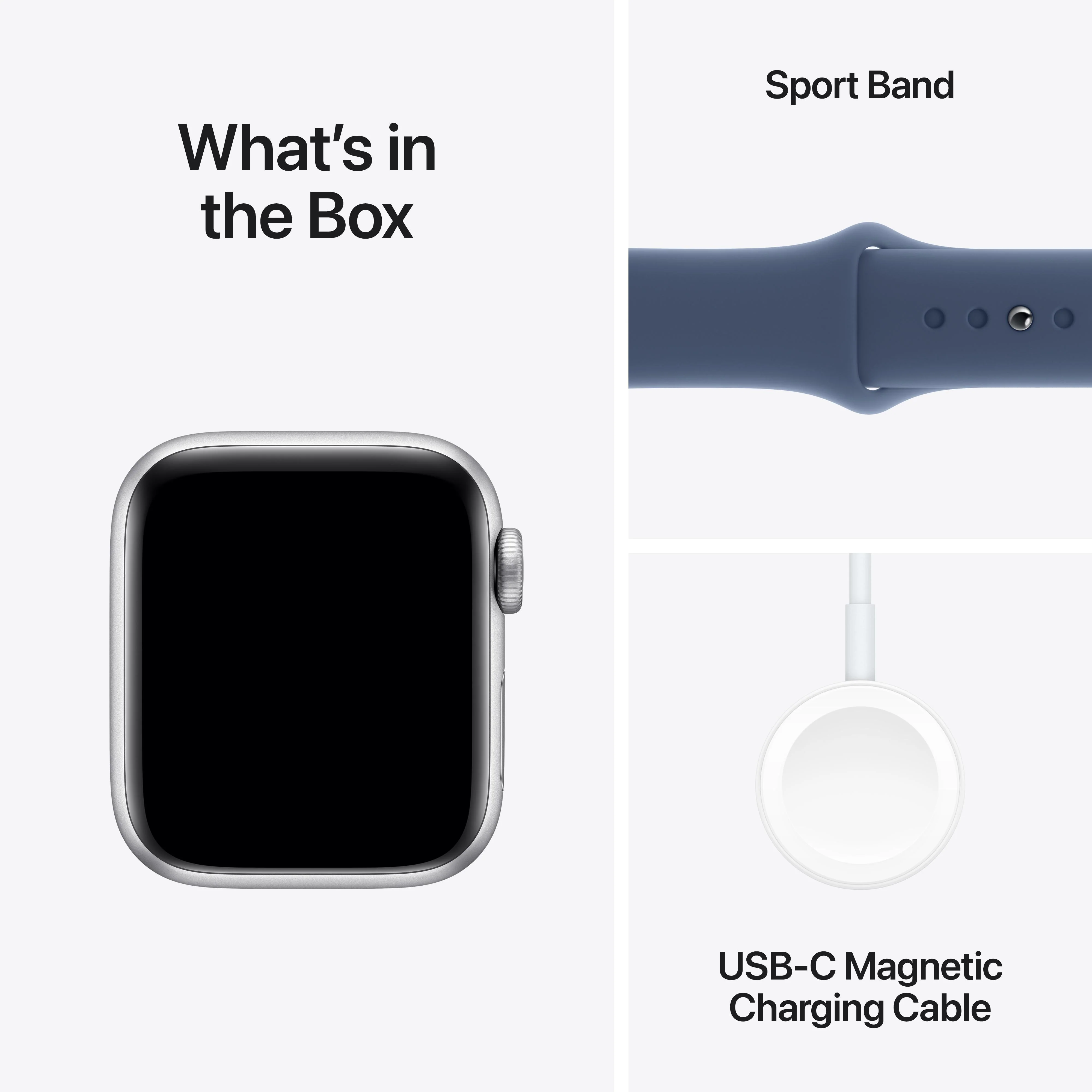 Apple Watch SE GPS + Cellular 40mm Silver Aluminium Case with Denim Sport Band - S/M - Image 7