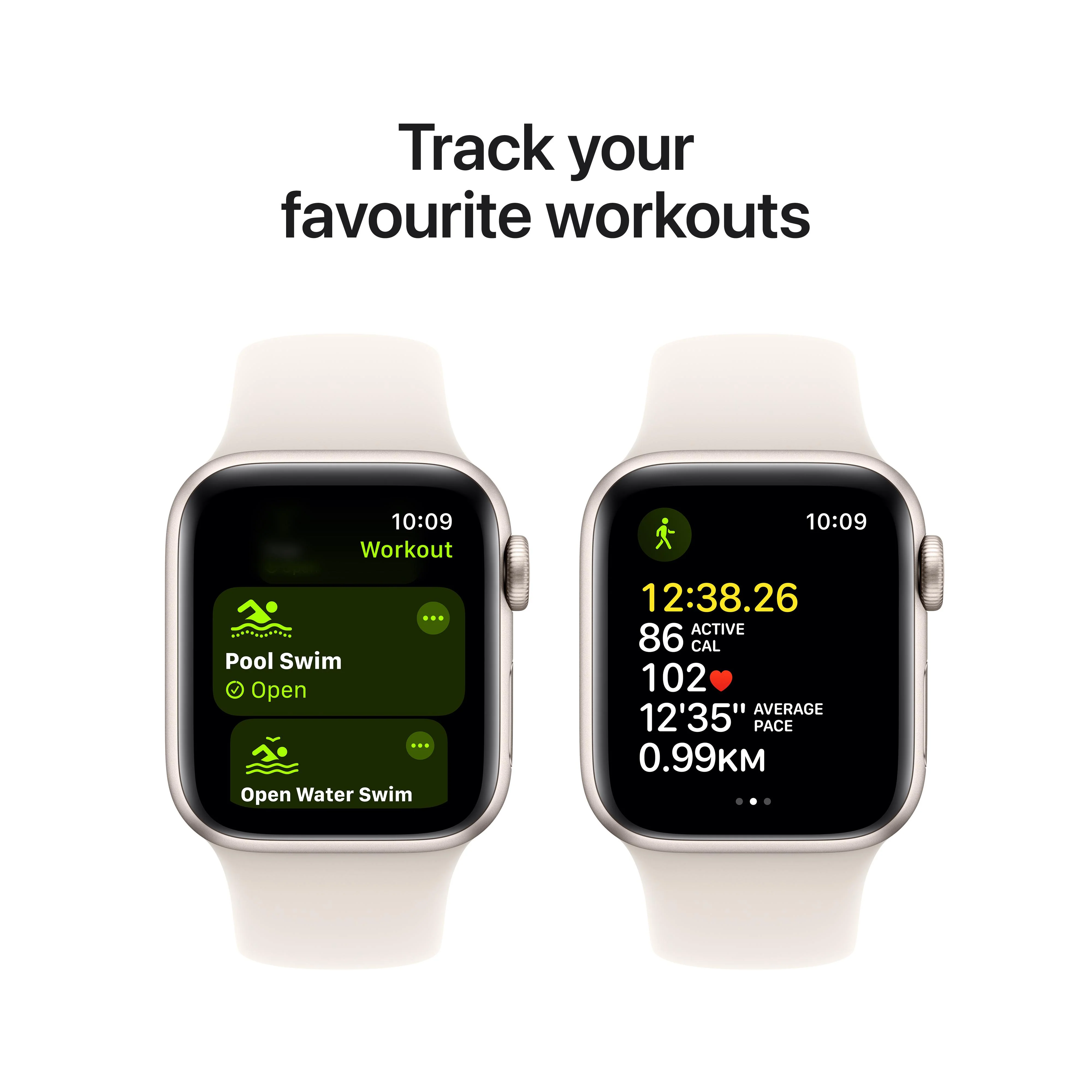 Apple Watch SE GPS + Cellular 40mm Starlight Aluminium Case with Starlight Sport Band - M/L - Image 6