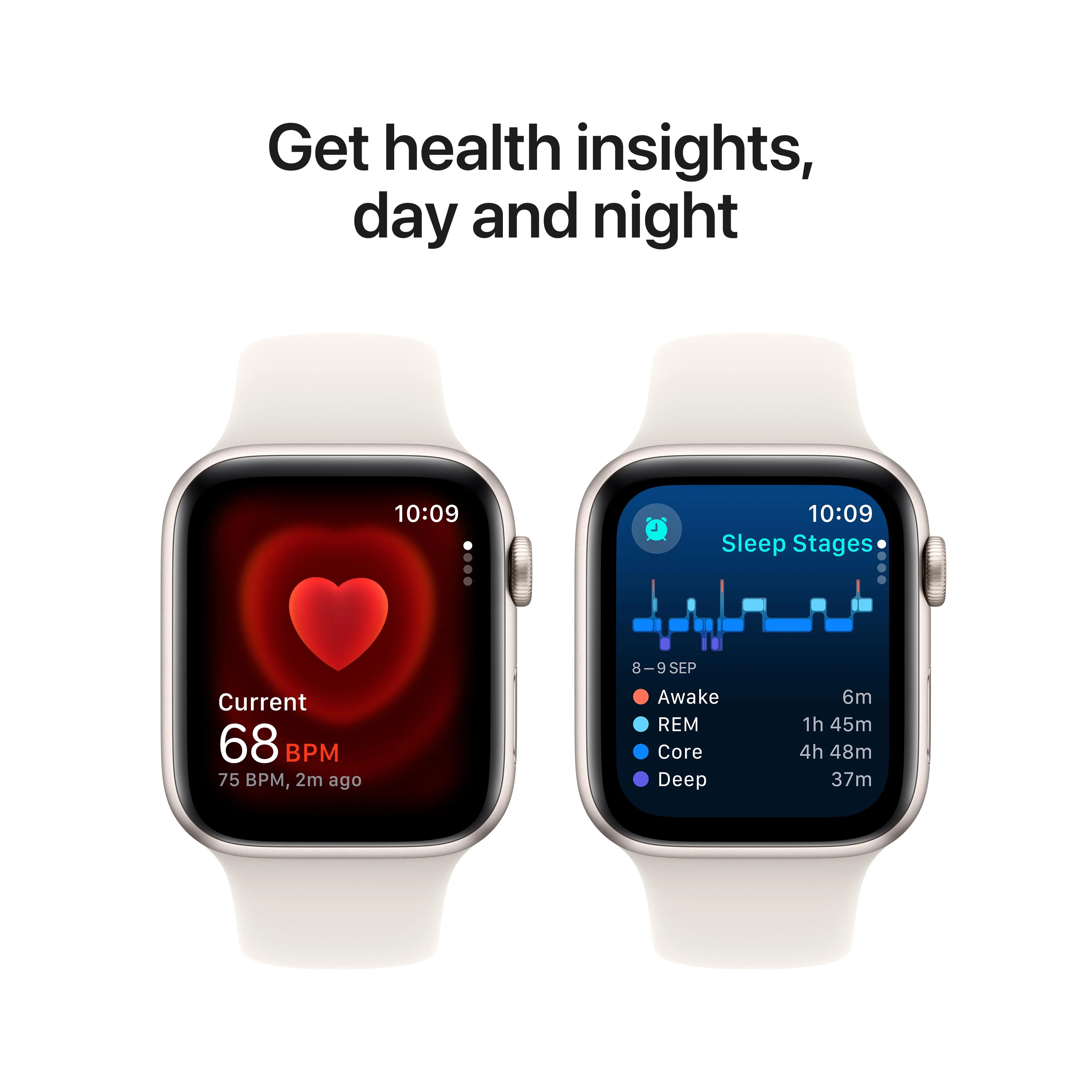 Apple Watch SE GPS + Cellular 44mm Starlight Aluminium Case with Starlight Sport Band - M/L - Image 5