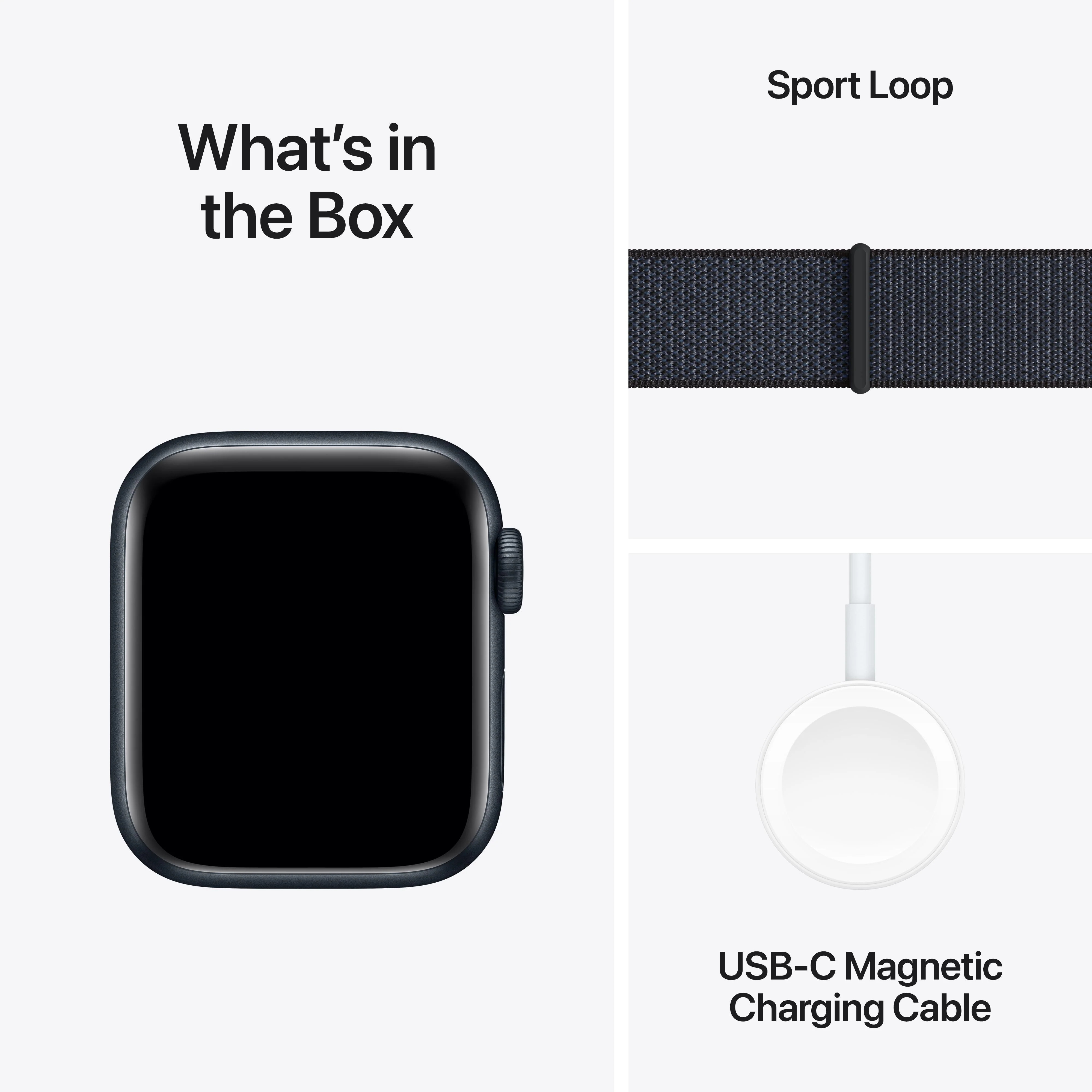 Apple Watch SE GPS + Cellular 40mm Midnight Aluminium Case with Ink Sport Loop - Image 7
