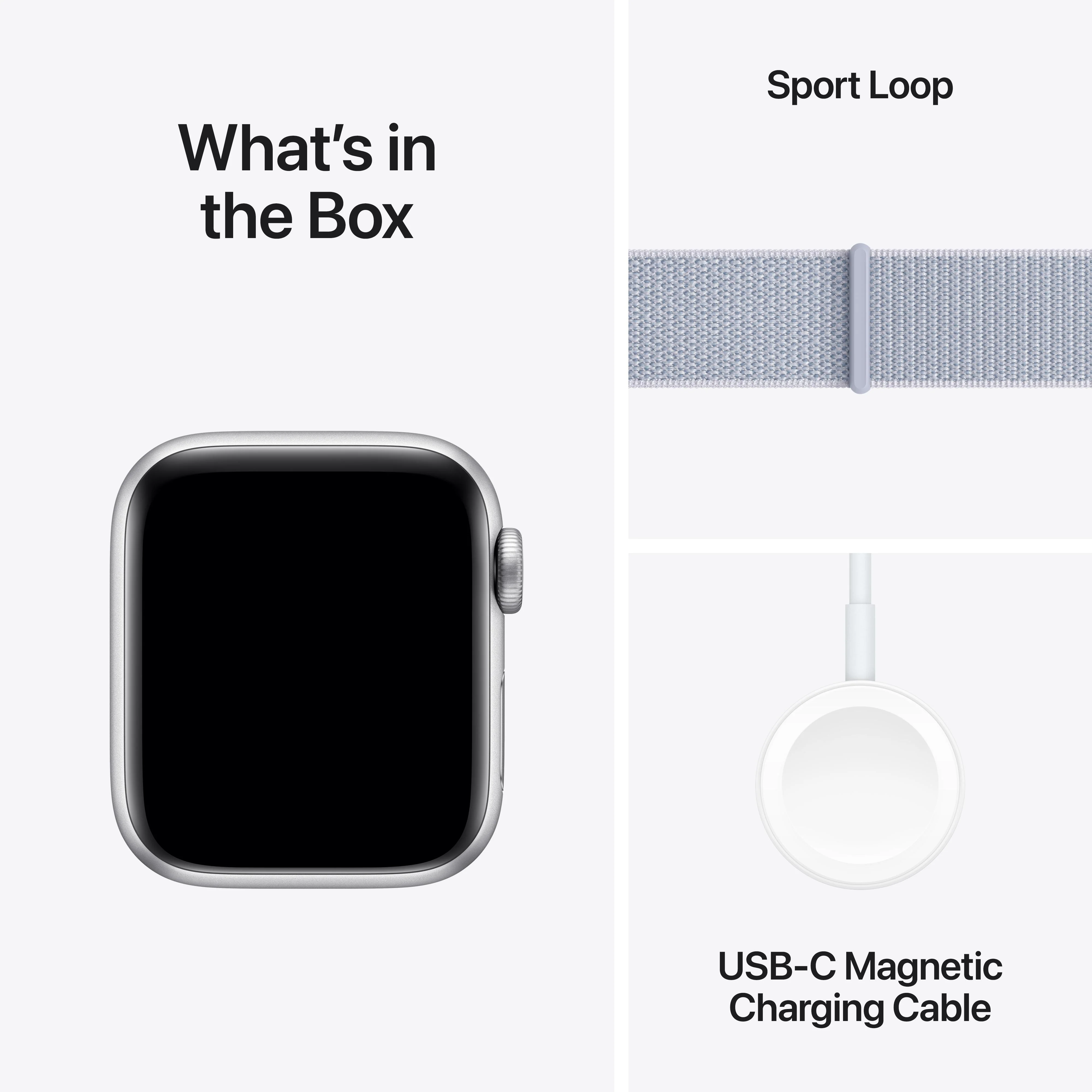 Apple Watch SE GPS + Cellular 40mm Silver Aluminium Case with Blue Cloud Sport Loop - Image 7