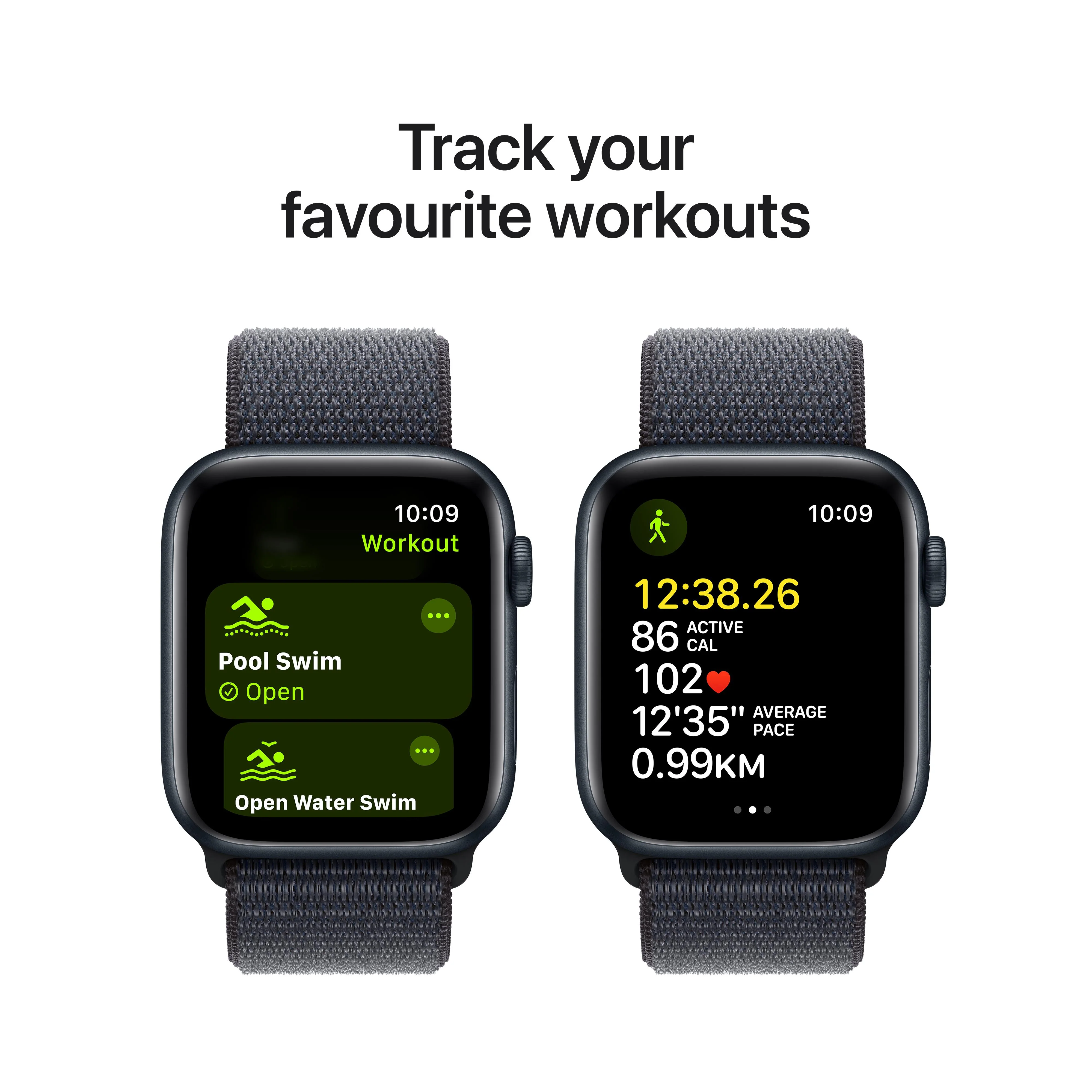 Apple Watch SE GPS + Cellular 44mm Midnight Aluminium Case with Ink Sport Loop - Image 6
