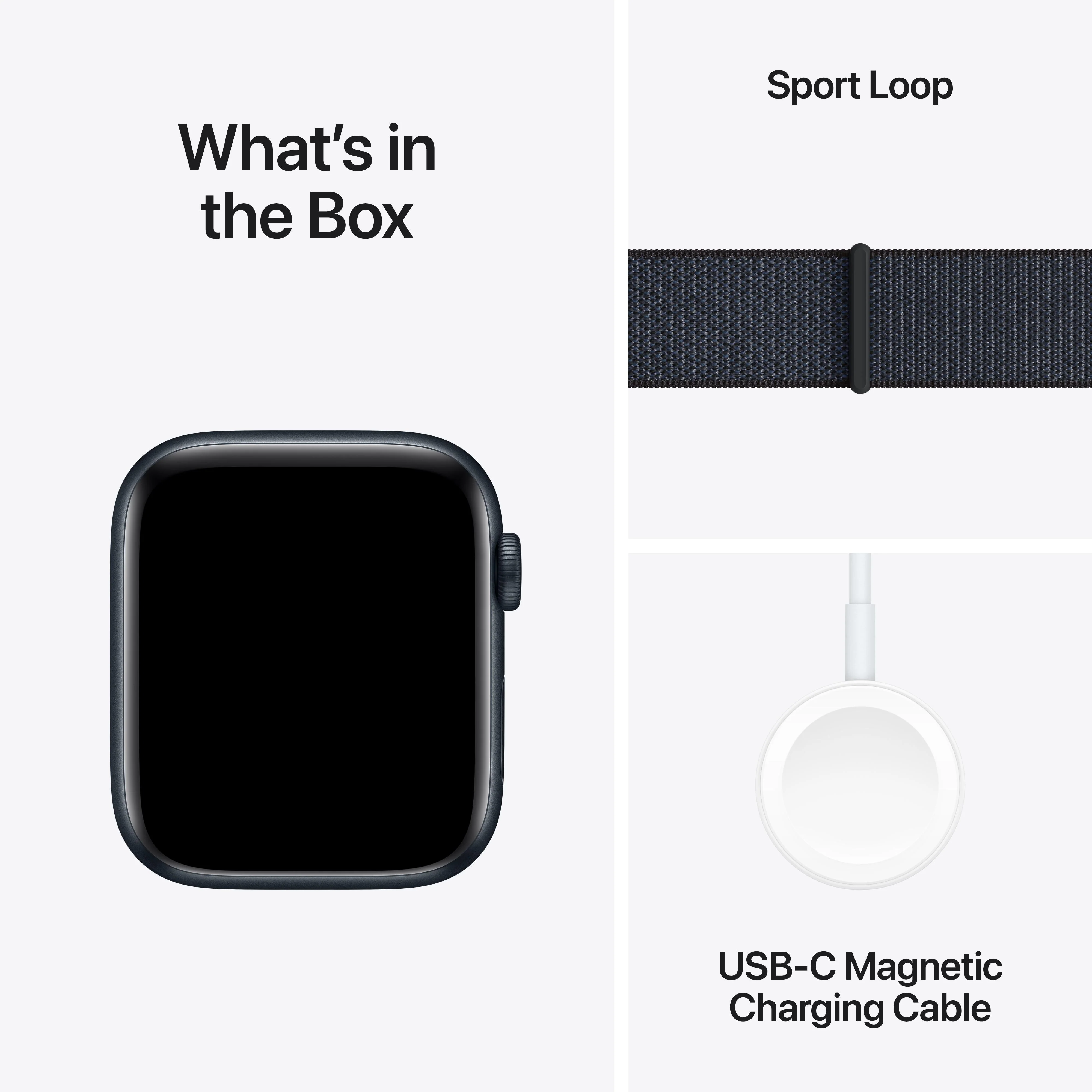 Apple Watch SE GPS + Cellular 44mm Midnight Aluminium Case with Ink Sport Loop - Image 7