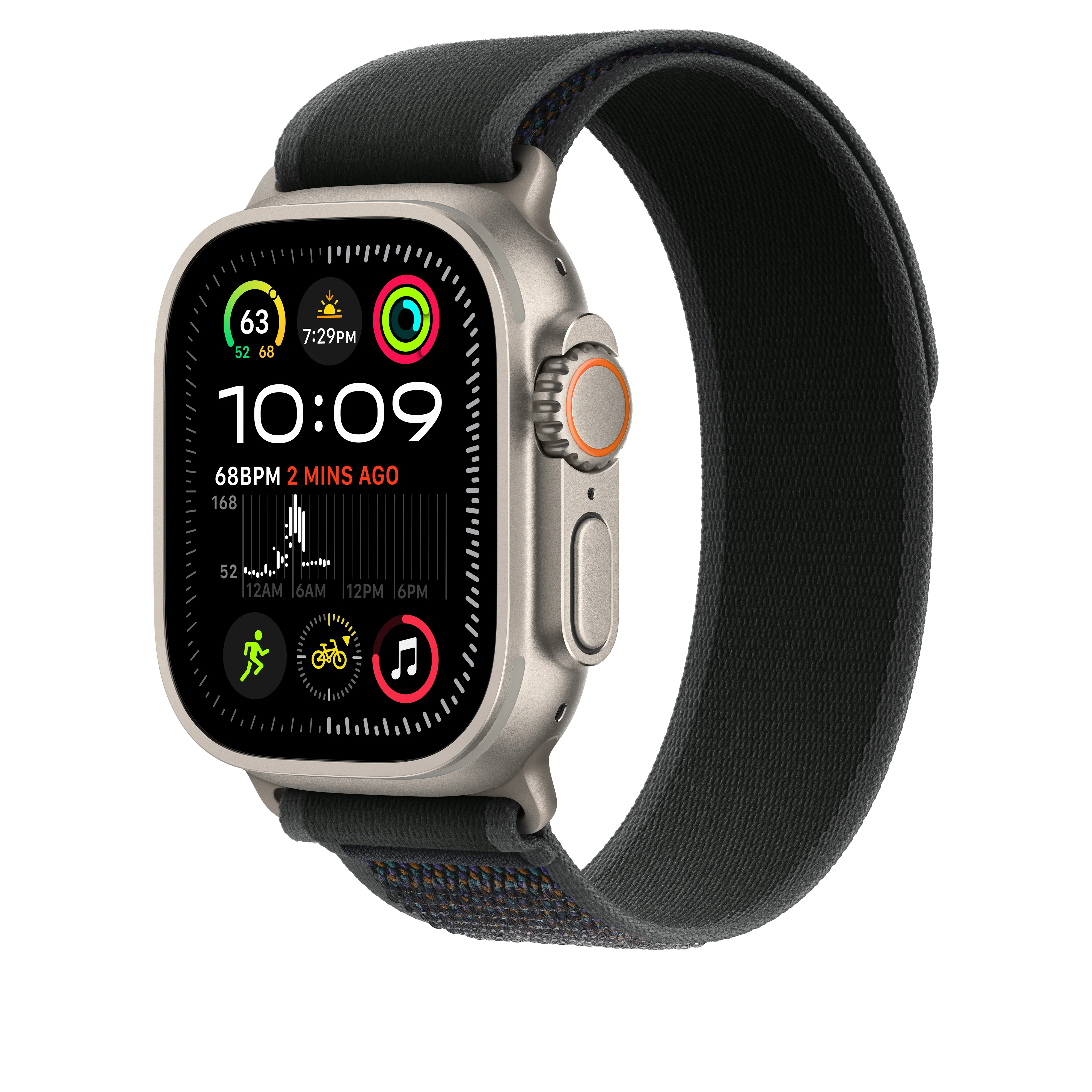 49mm Black Trail Loop - M/L - Natural Titanium Finish - Image 2