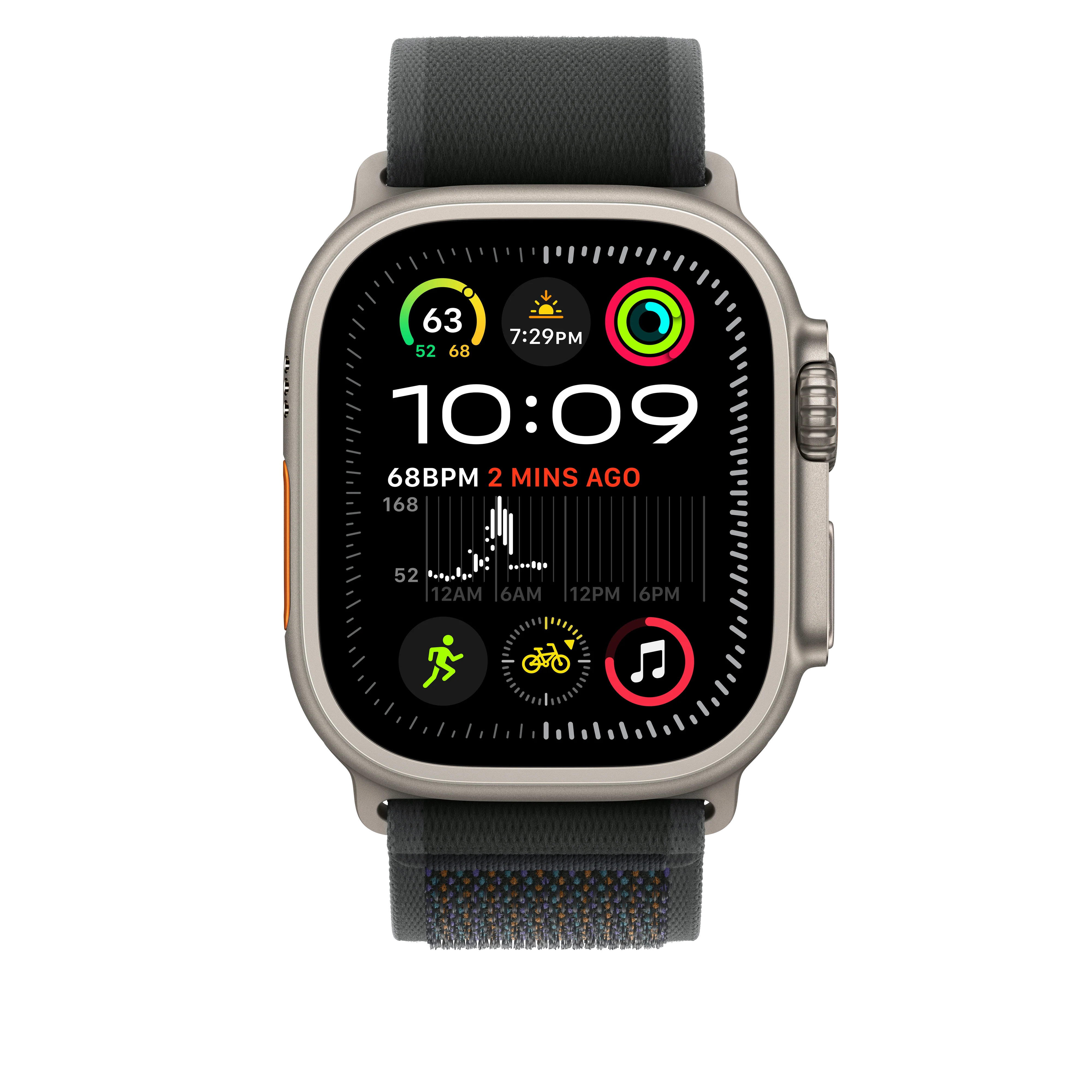 49mm Black Trail Loop - M/L - Natural Titanium Finish - Image 3