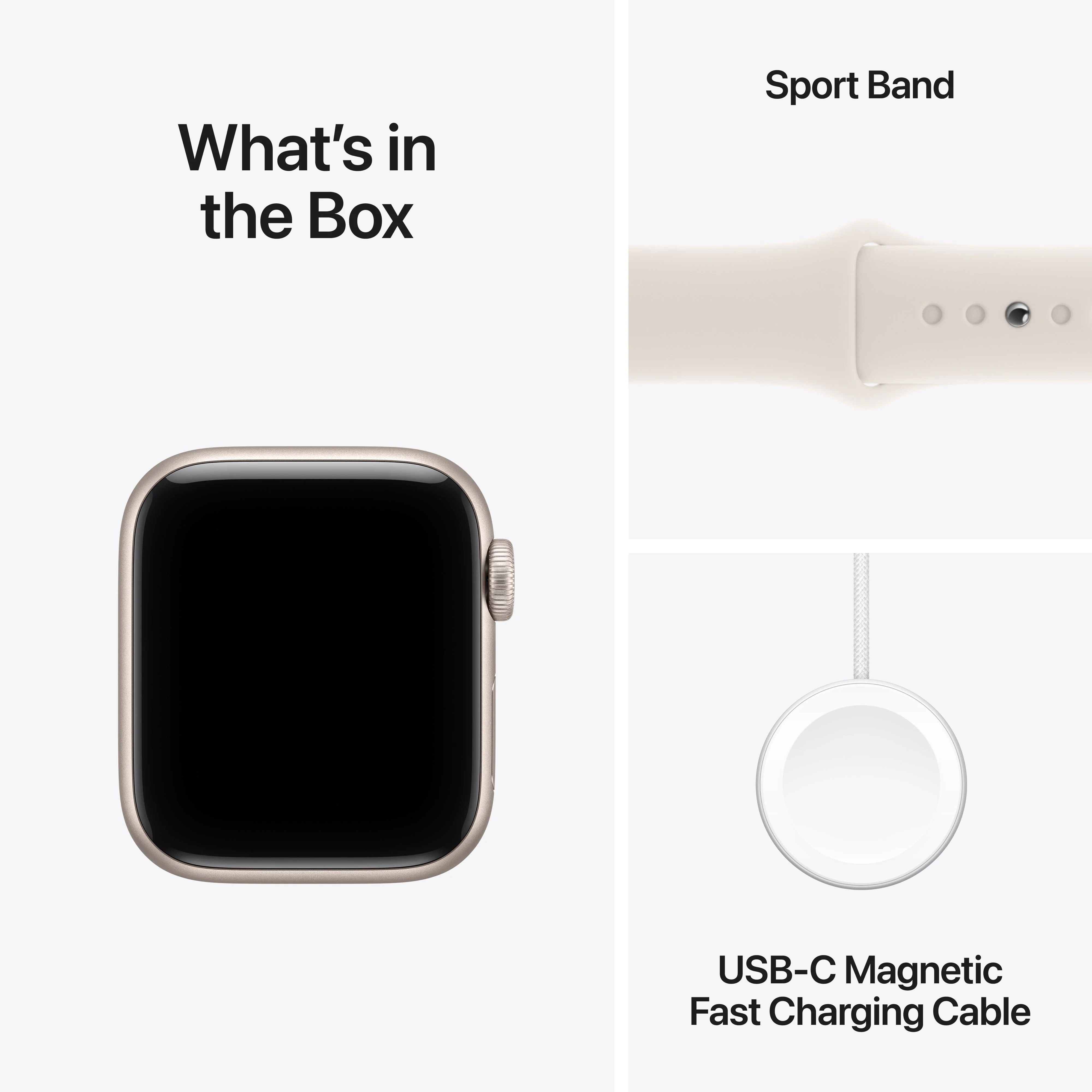 Apple Watch SE 3 GPS 40mm Starlight Aluminium Case with Starlight Sport Band - S/M - Image 9