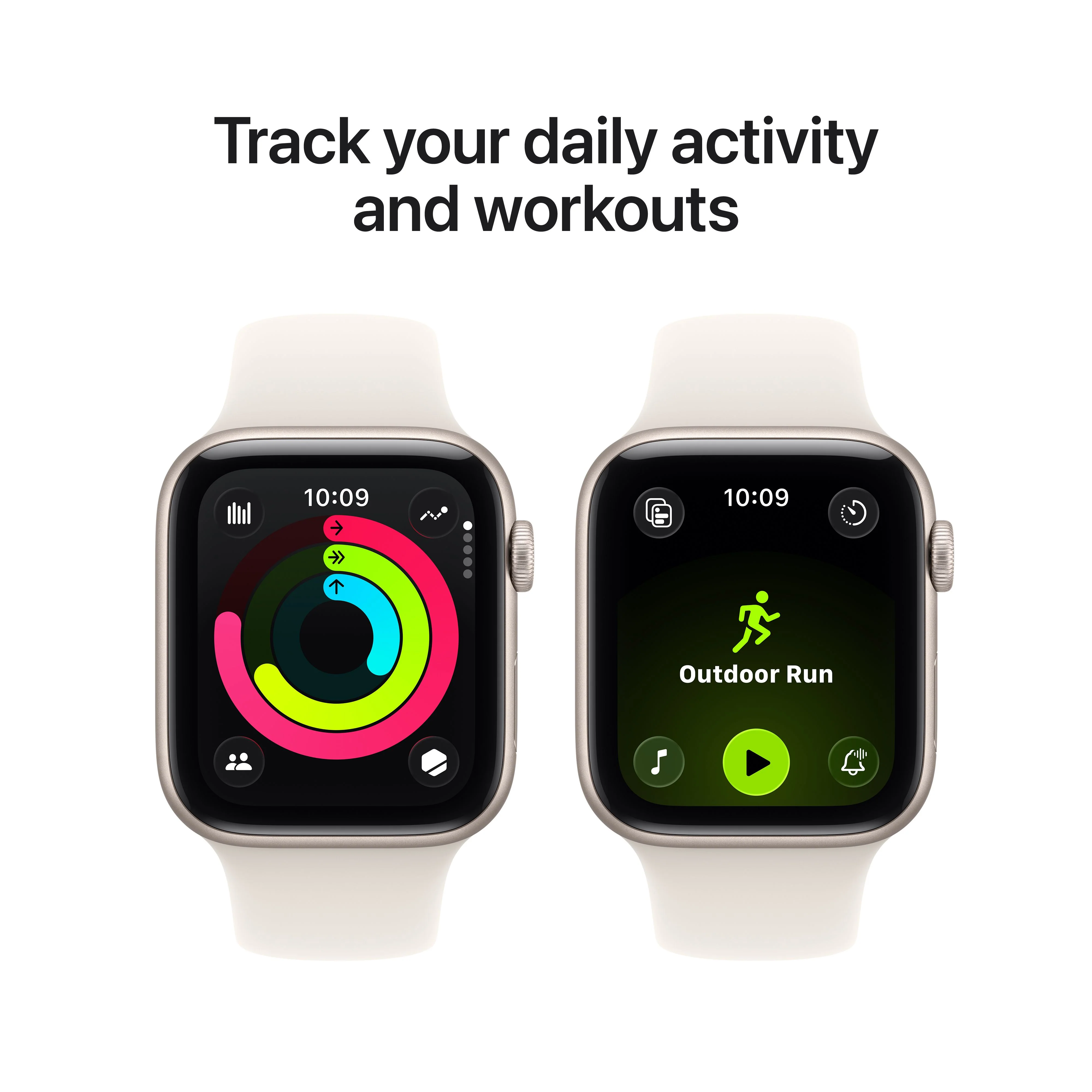 Apple Watch SE 3 GPS 44mm Starlight Aluminium Case with Starlight Sport Band - M/L - Image 6
