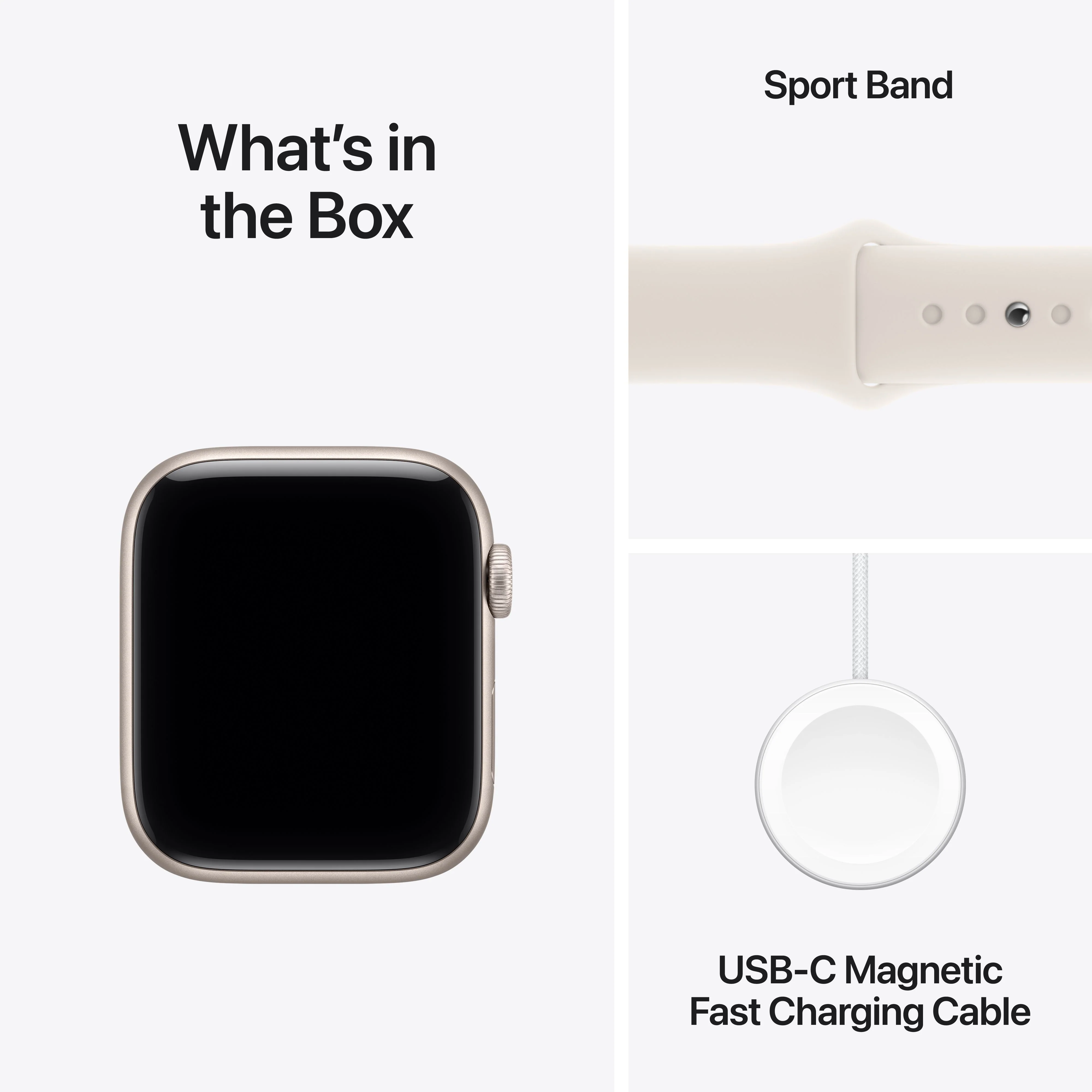 Apple Watch SE 3 GPS 44mm Starlight Aluminium Case with Starlight Sport Band - M/L - Image 9