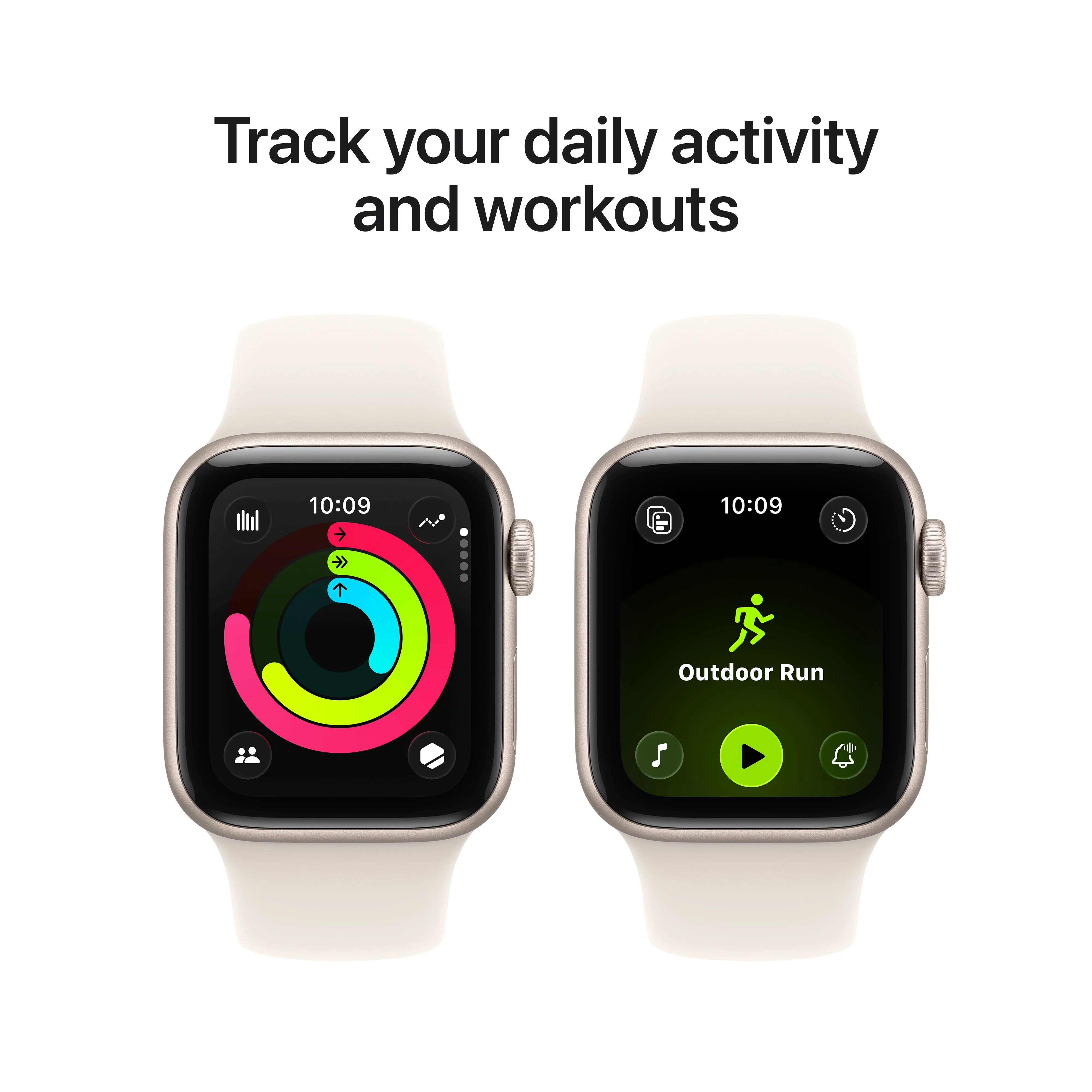 Apple Watch SE 3 GPS + Cellular 40mm Starlight Aluminium Case with Starlight Sport Band - S/M - Image 6