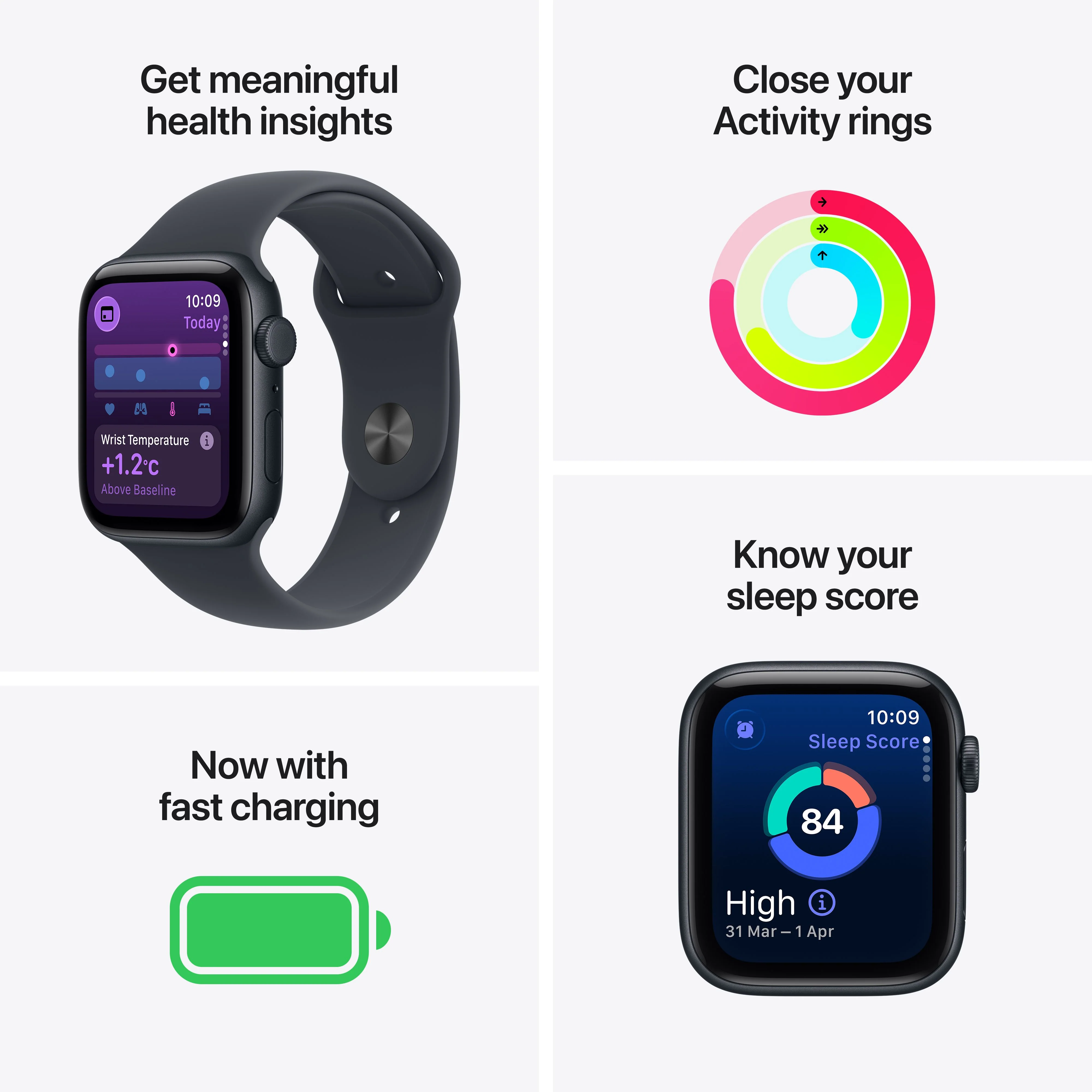 Apple Watch SE 3 GPS + Cellular 40mm Starlight Aluminium Case with Starlight Sport Band - M/L - Image 3