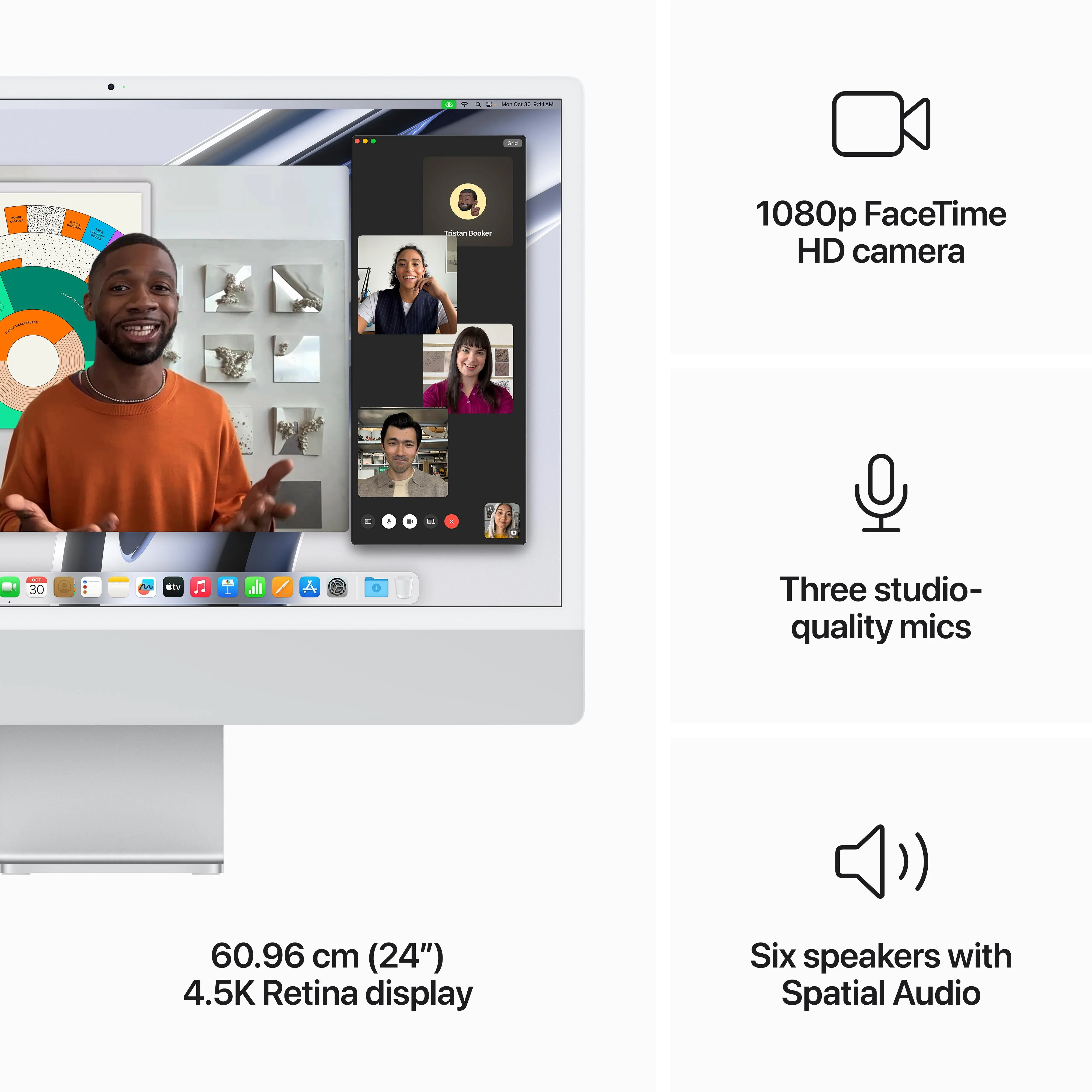 24-inch iMac with Retina 4.5K display: Apple M3 chip with 8‑core CPU and 8‑core GPU, 256GB SSD - Silver - Image 5