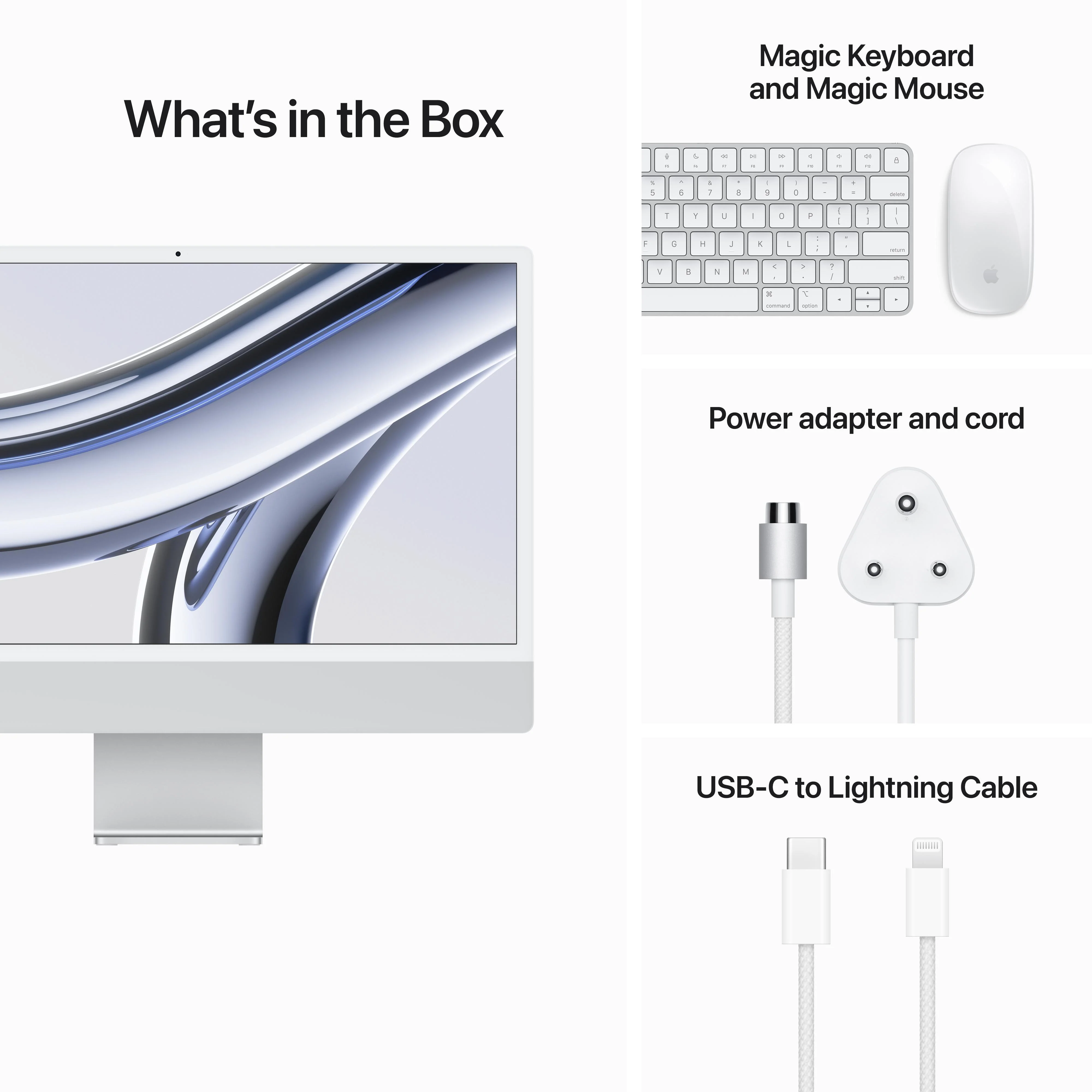 24-inch iMac with Retina 4.5K display: Apple M3 chip with 8‑core CPU and 8‑core GPU, 256GB SSD - Silver - Image 9