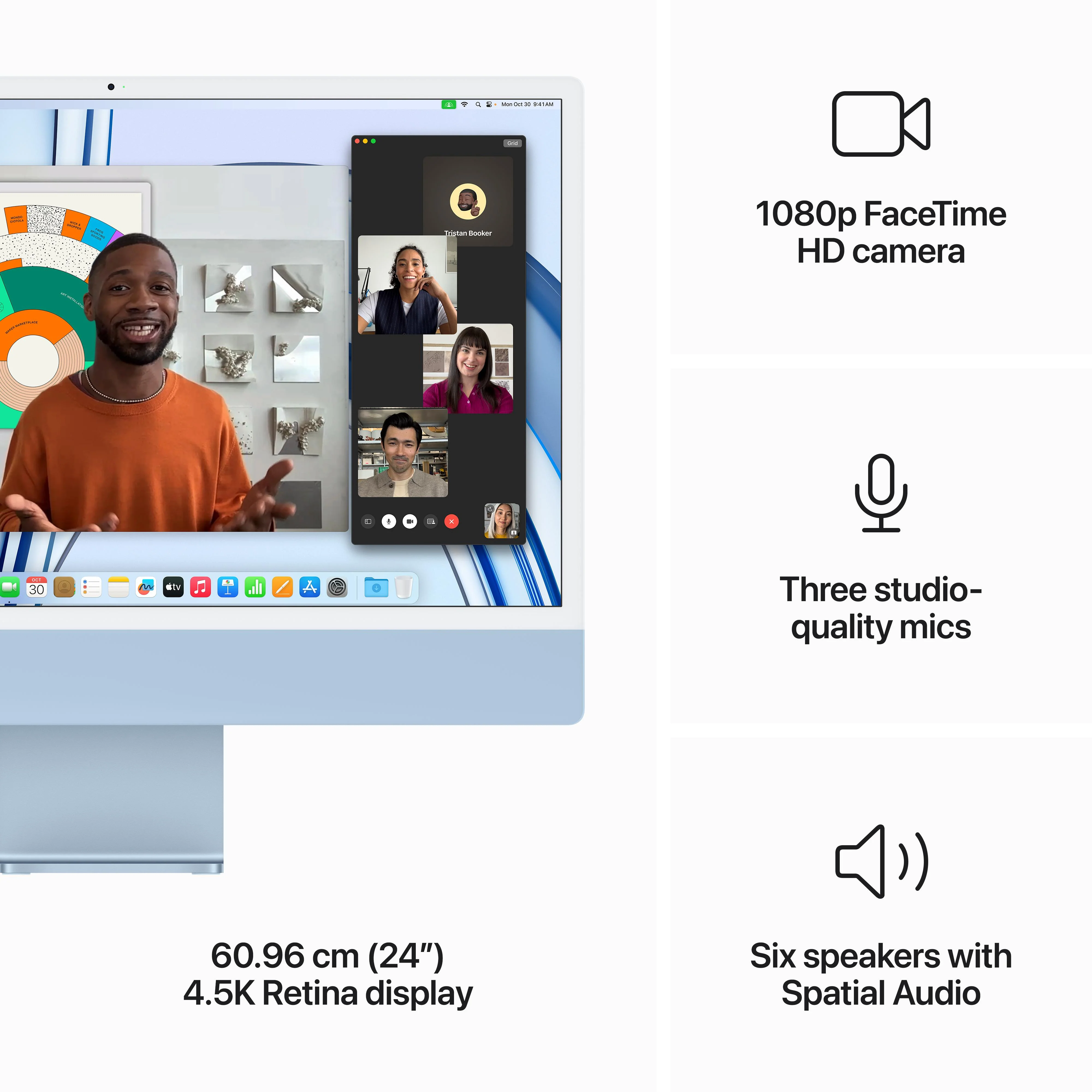 24-inch iMac with Retina 4.5K display: Apple M3 chip with 8‑core CPU and 8‑core GPU, 256GB SSD - Blue - Image 5