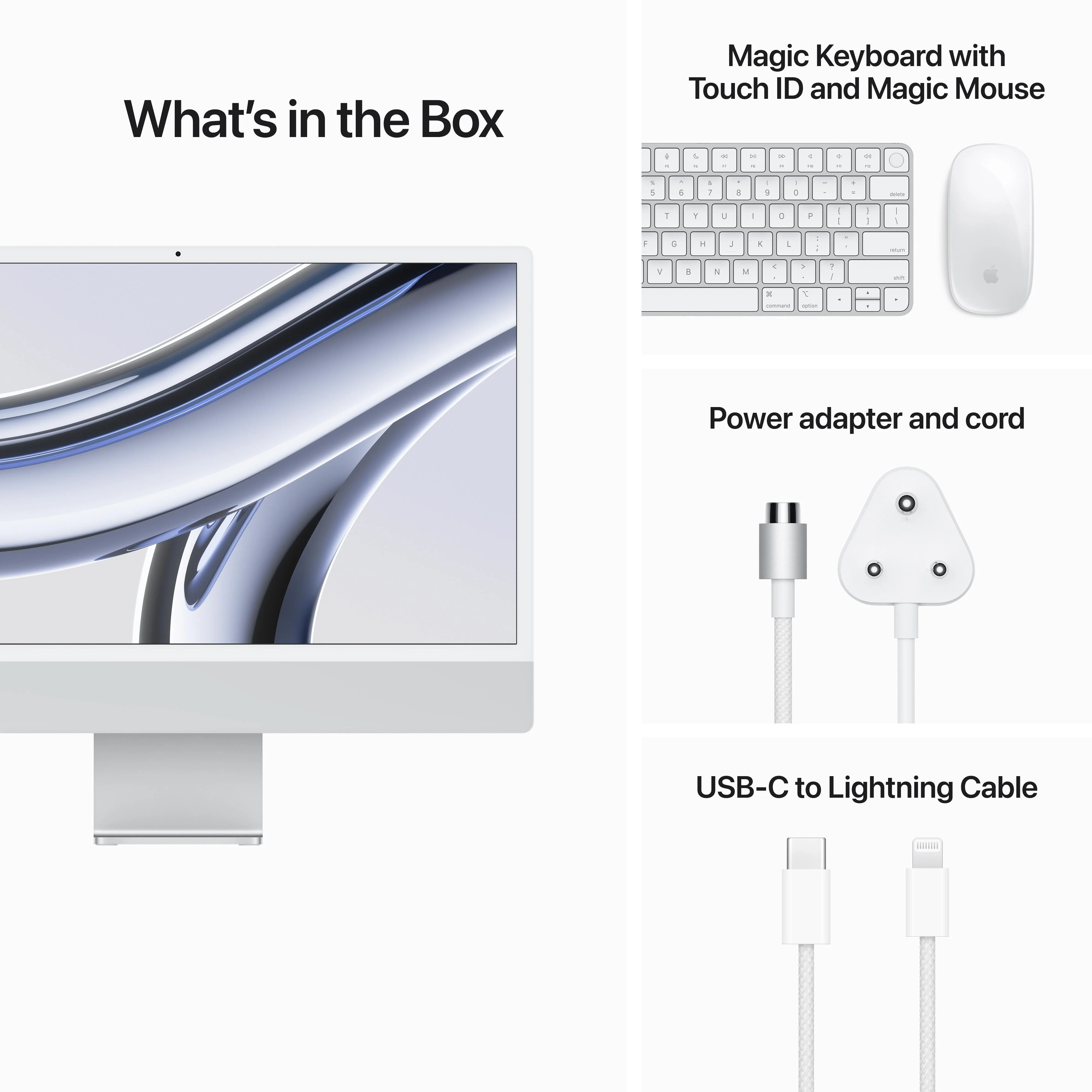 24-inch iMac with Retina 4.5K display: Apple M3 chip with 8‑core CPU and 10‑core GPU, 256GB SSD - Silver - Image 9