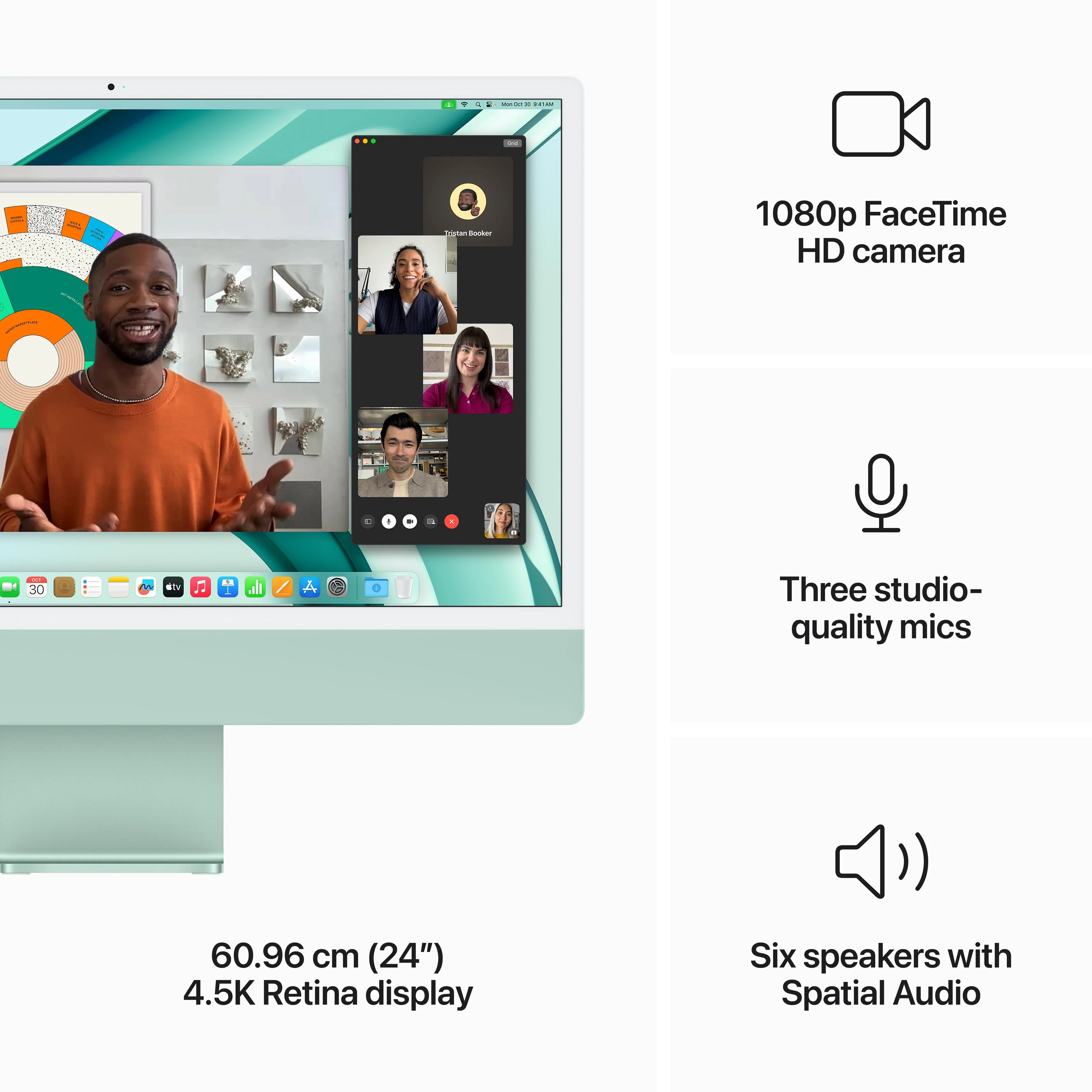24-inch iMac with Retina 4.5K display: Apple M3 chip with 8‑core CPU and 10‑core GPU, 256GB SSD - Green - Image 5