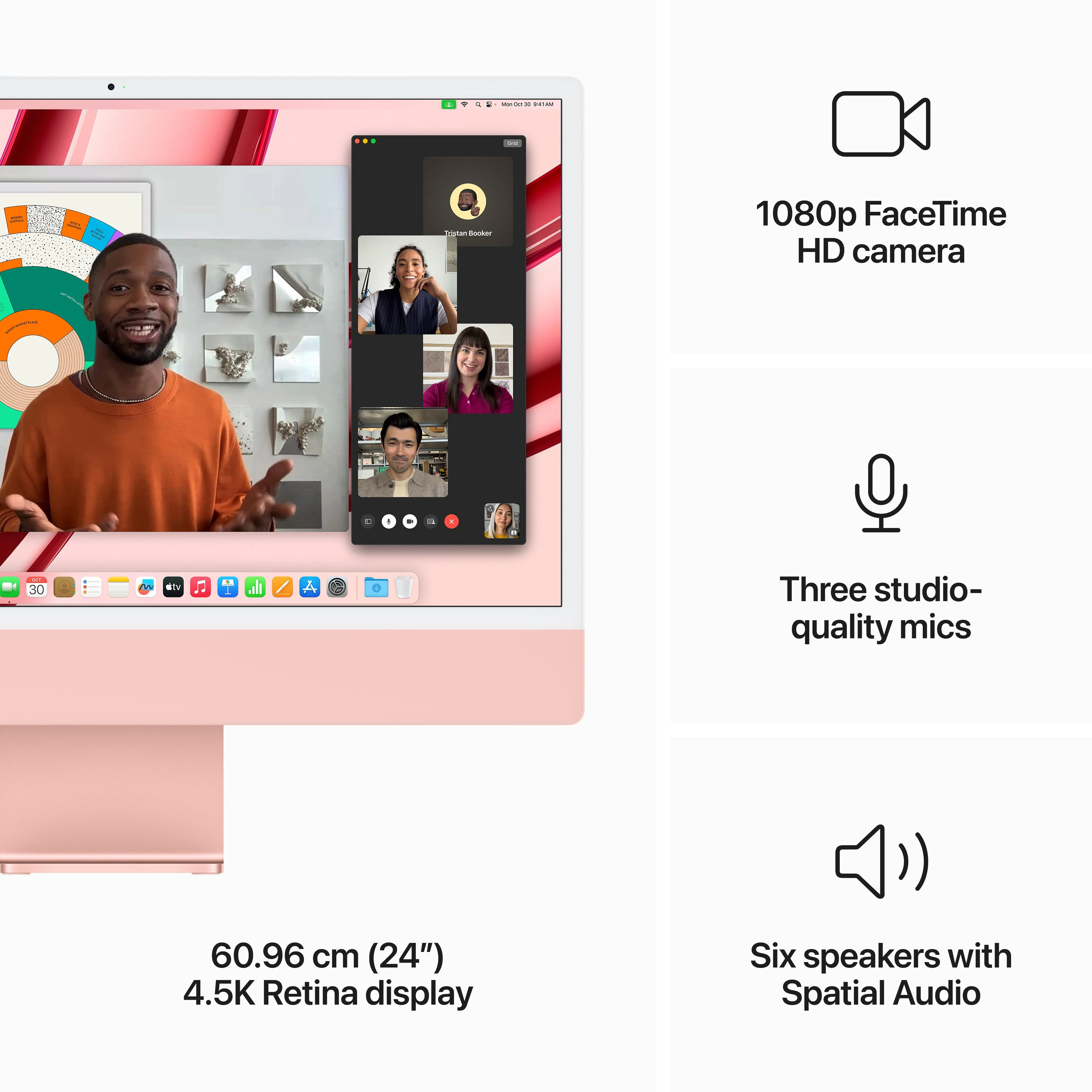 24-inch iMac with Retina 4.5K display: Apple M3 chip with 8‑core CPU and 10‑core GPU, 512GB SSD - Pink - Image 5