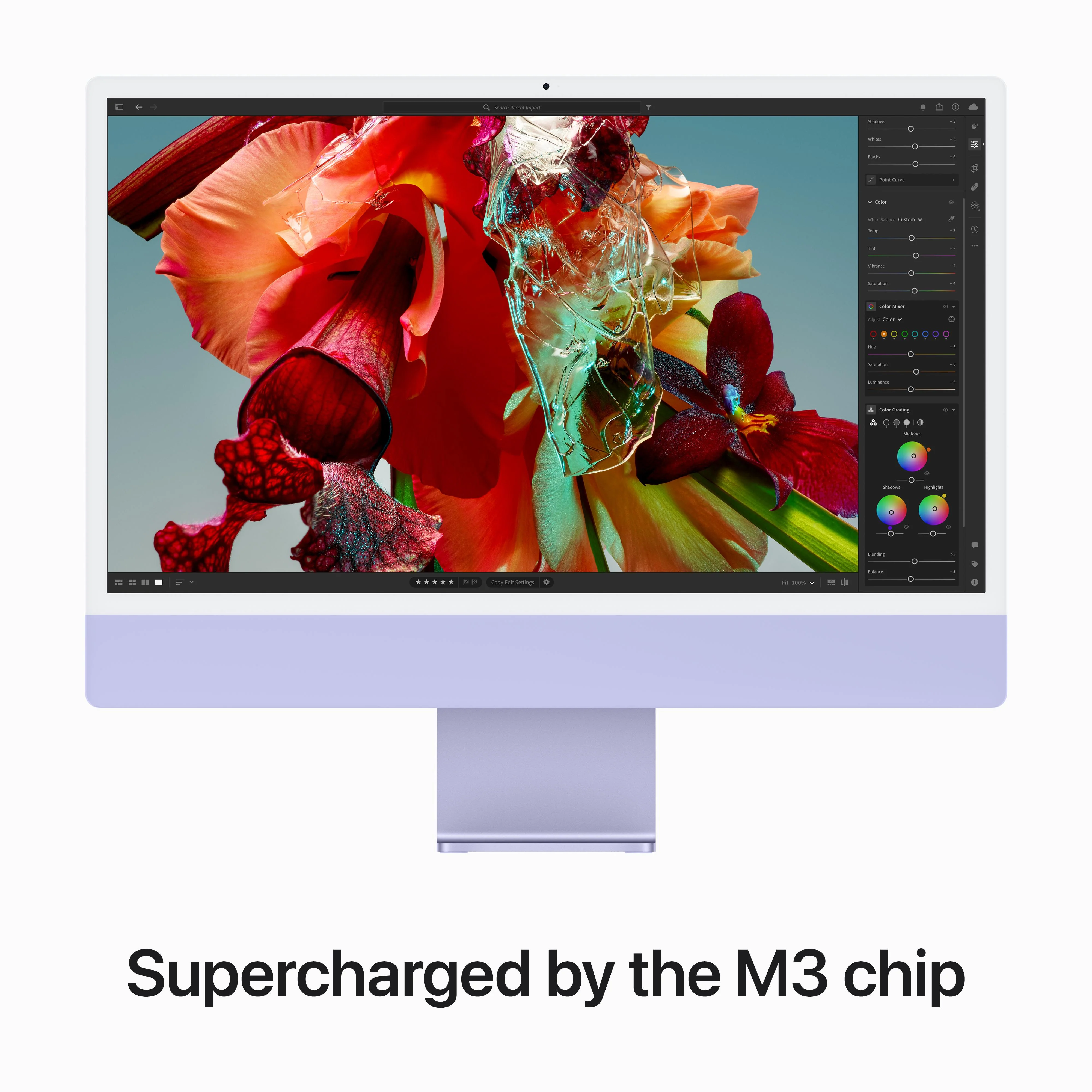 24-inch iMac with Retina 4.5K display: Apple M3 chip with 8‑core CPU and 10‑core GPU, 256GB SSD - Purple - Image 4