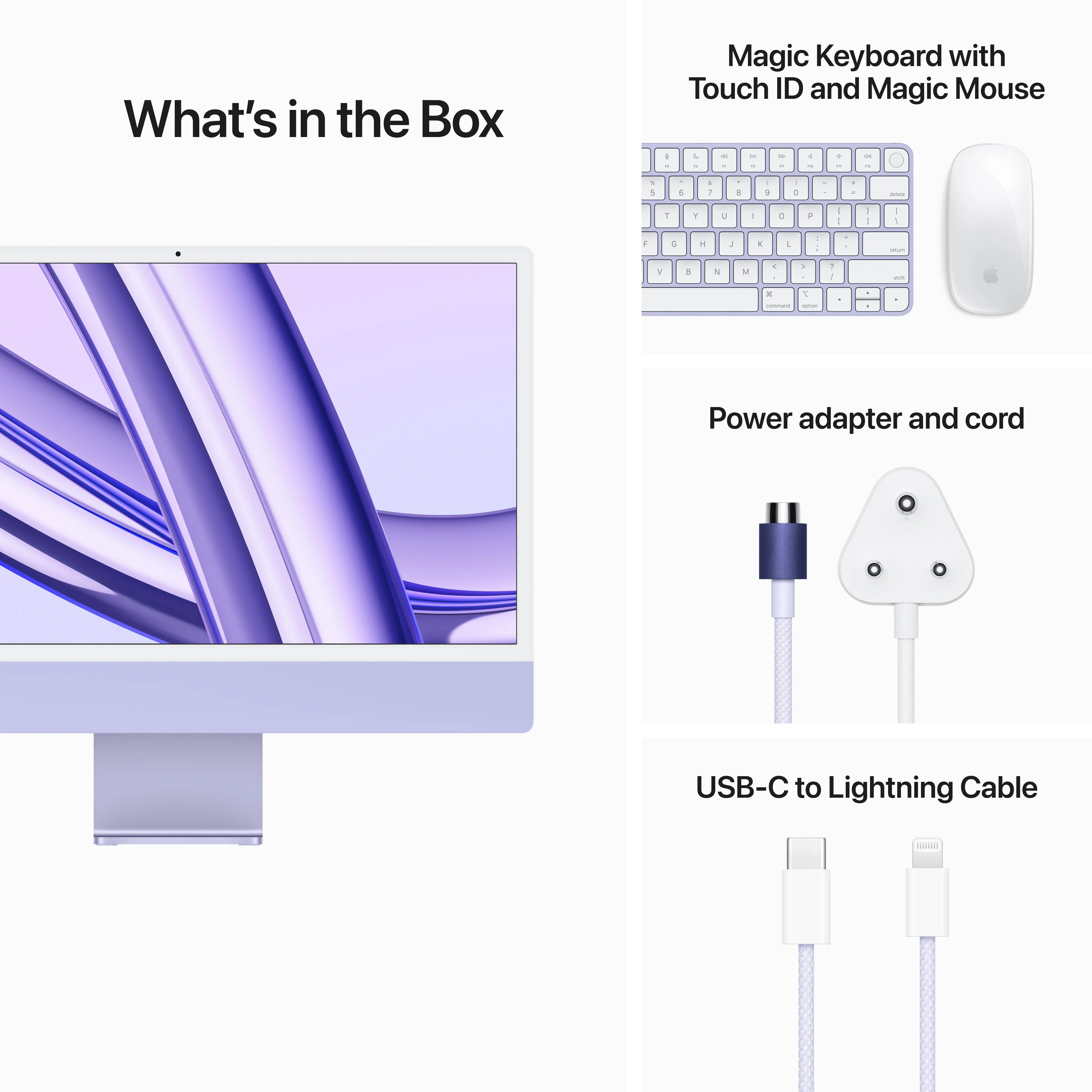 24-inch iMac with Retina 4.5K display: Apple M3 chip with 8‑core CPU and 10‑core GPU, 256GB SSD - Purple - Image 9