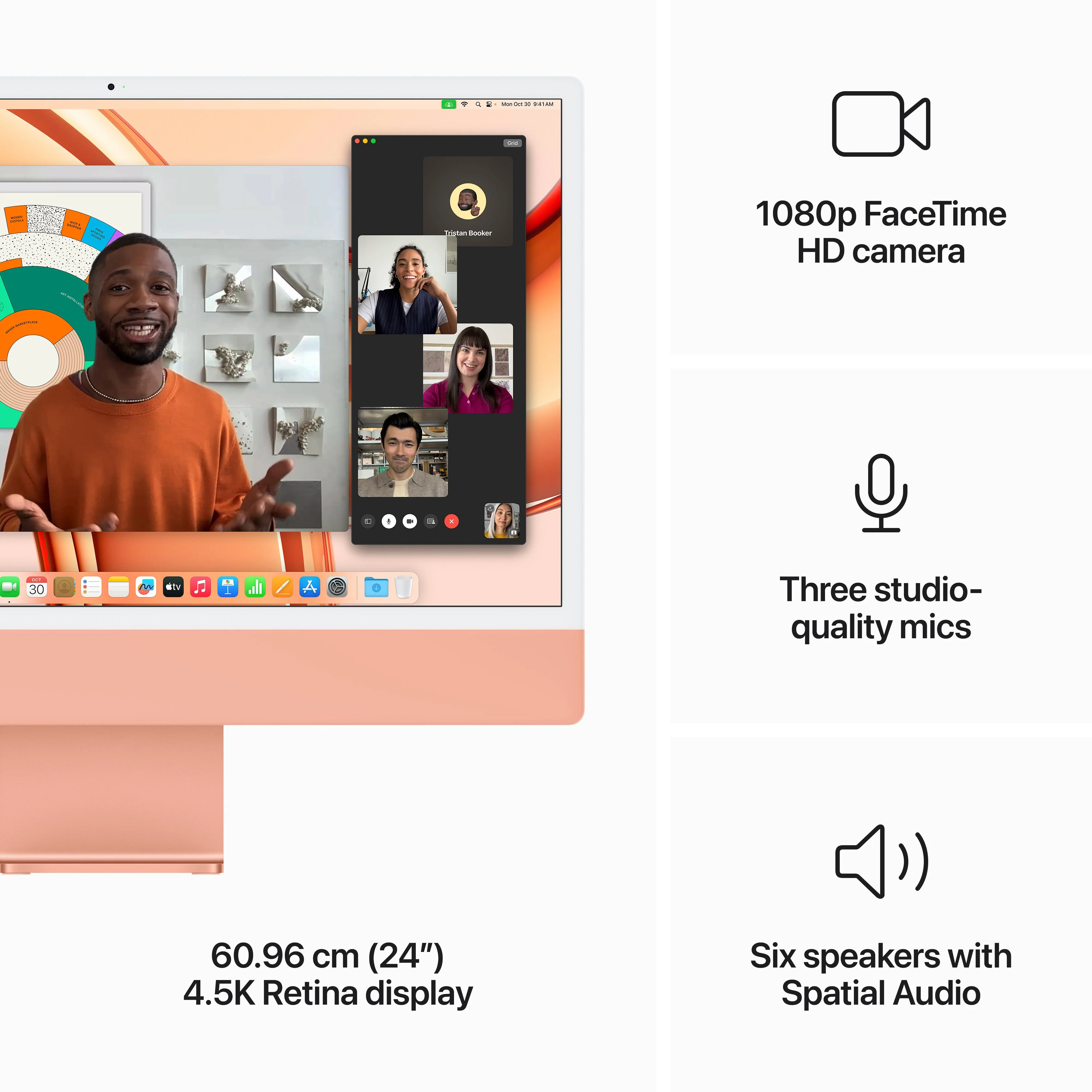24-inch iMac with Retina 4.5K display: Apple M3 chip with 8‑core CPU and 10‑core GPU, 256GB SSD - Orange - Image 5