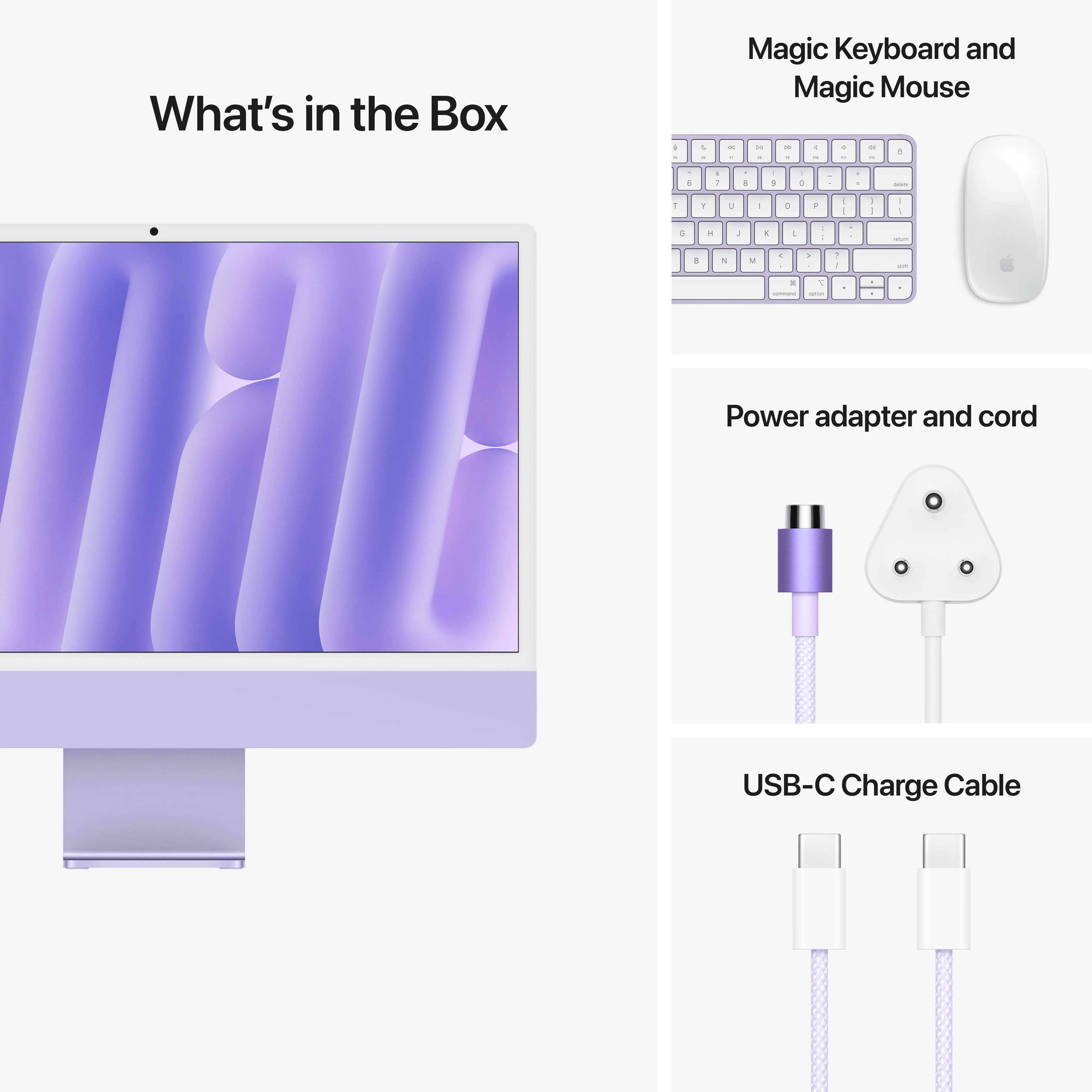 24-inch iMac with Retina 4.5K display: Apple M4 chip with 8-core CPU and 8-core GPU, 256GB SSD - Purple - Image 9