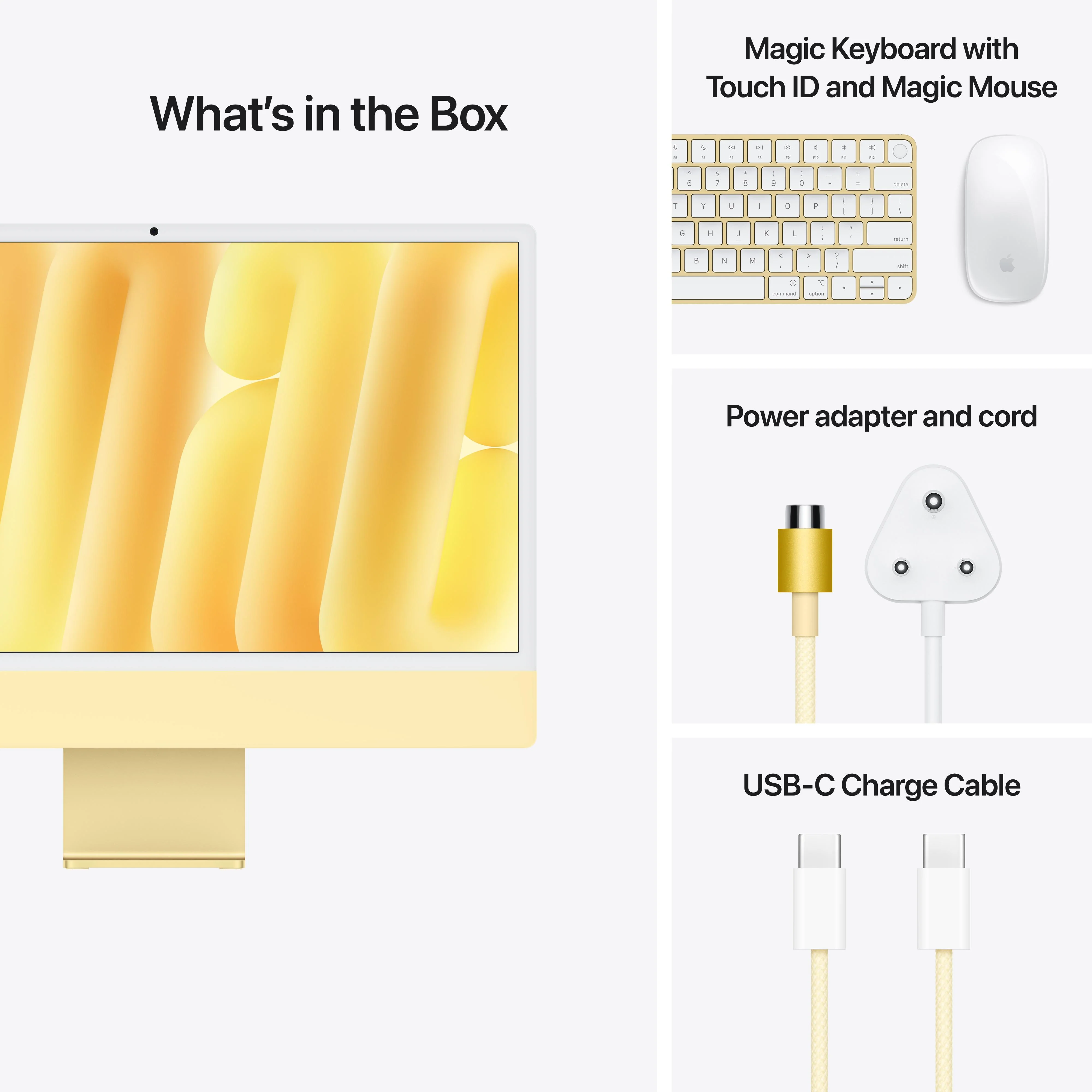 24-inch iMac with Retina 4.5K display: Apple M4 chip with 10-core CPU and 10-core GPU, 512GB SSD - Yellow - Image 9