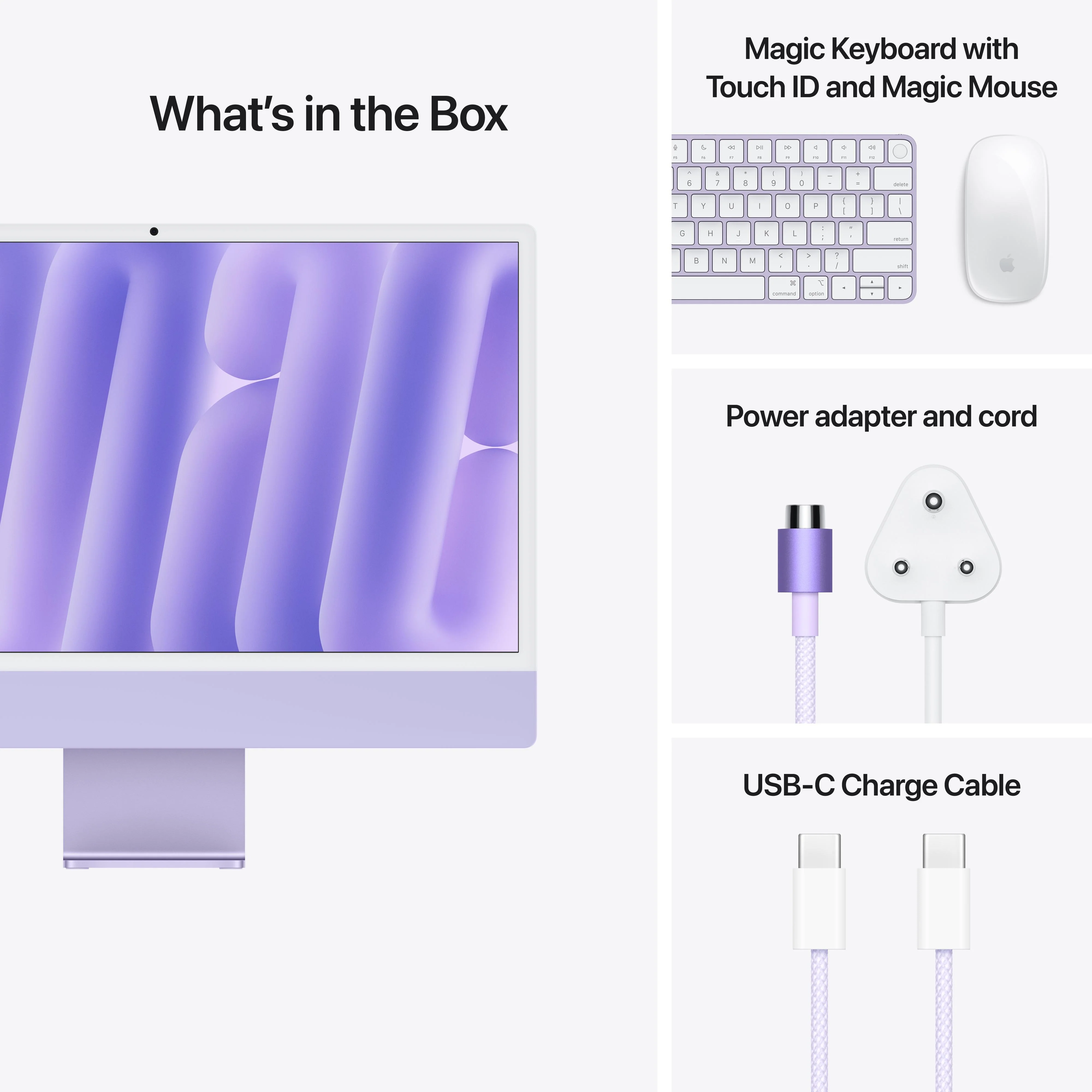24-inch iMac with Retina 4.5K display: Apple M4 chip with 10-core CPU and 10-core GPU, 512GB SSD - Purple - Image 9