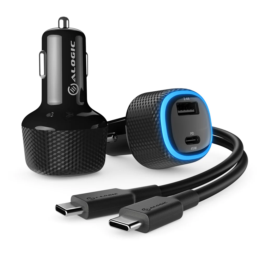 ALOGIC Rapid 2 Port USB-A + USB-C Car Charger - 12W + 45W - Image 2