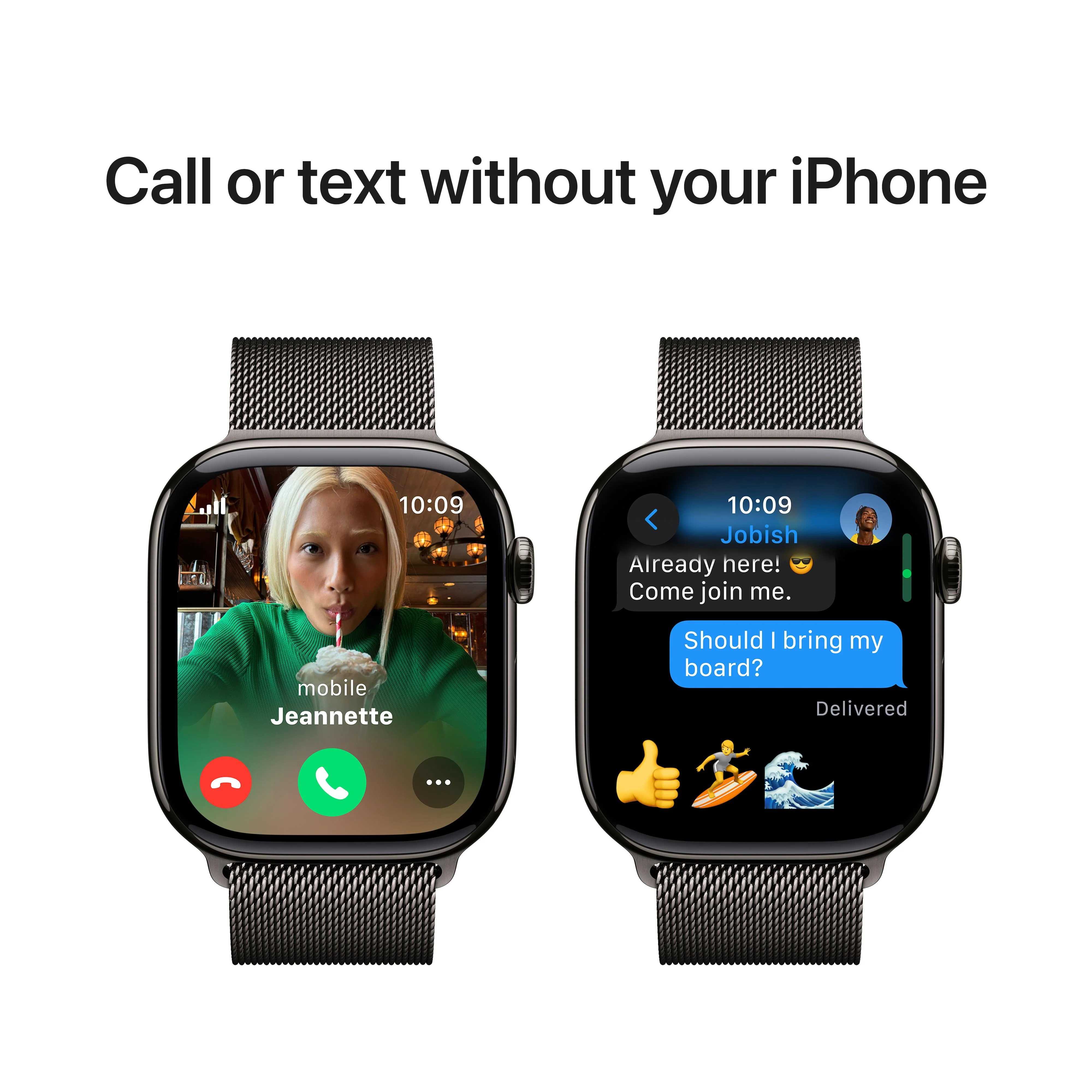 Apple Watch Series 10 GPS + Cellular 46mm Slate Titanium Case with Slate Milanese Loop - S/M - Image 7