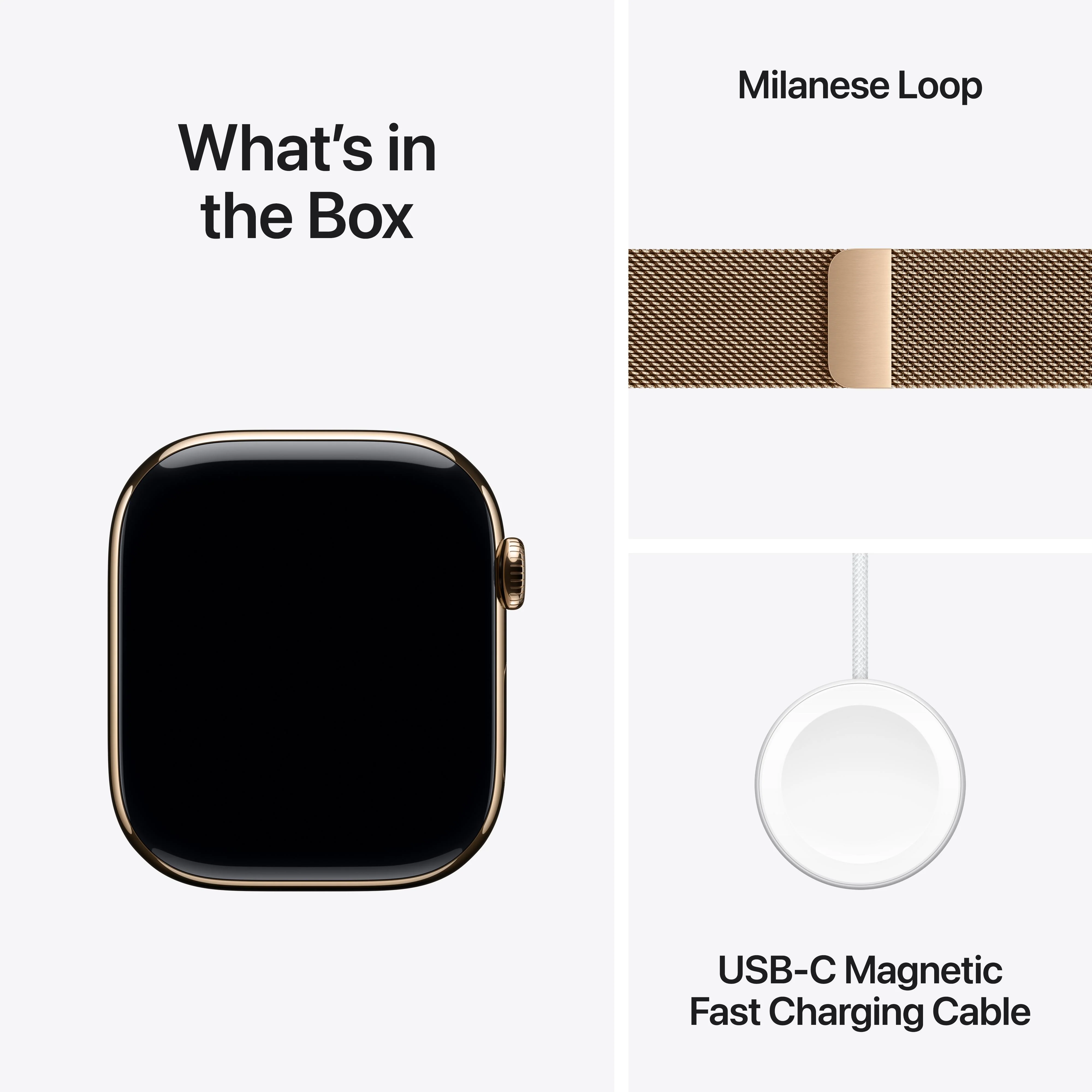 Apple Watch Series 10 GPS + Cellular 46mm Gold Titanium Case with Gold Milanese Loop - S/M - Image 9