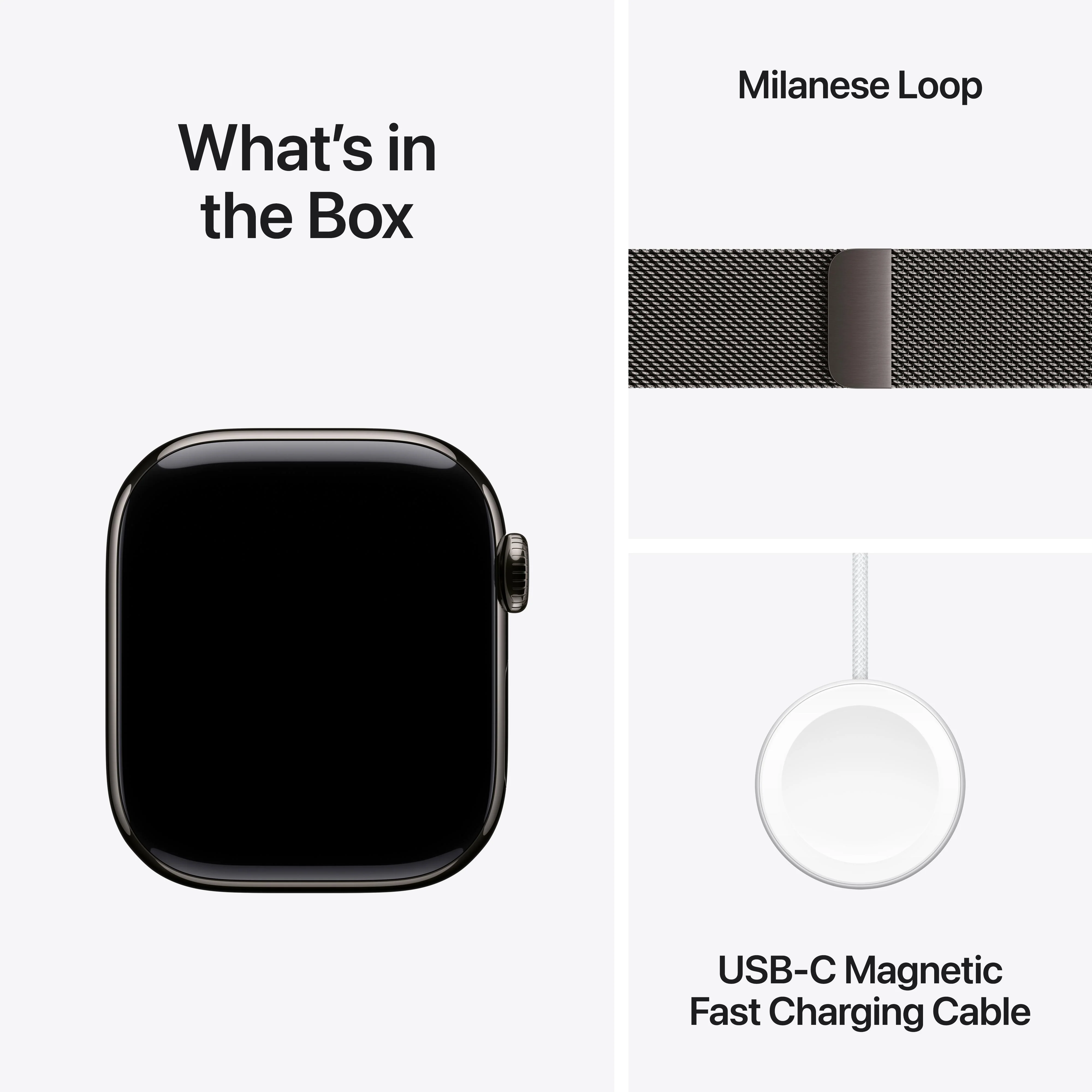 Apple Watch Series 10 GPS + Cellular 42mm Slate Titanium Case with Slate Milanese Loop - Image 9