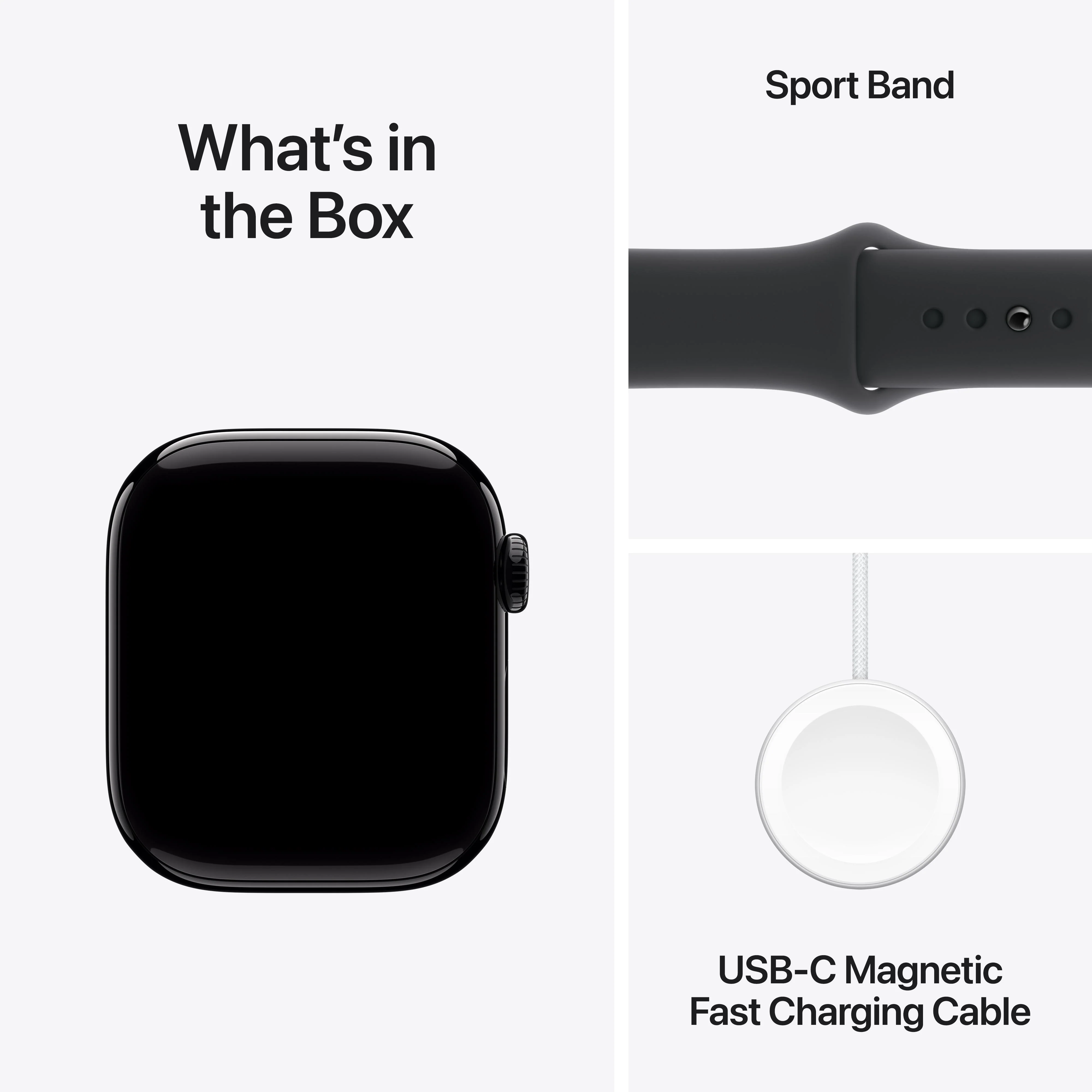 Apple Watch Series 10 GPS 42mm Jet Black Aluminium Case with Black Sport Band - S/M - Image 9