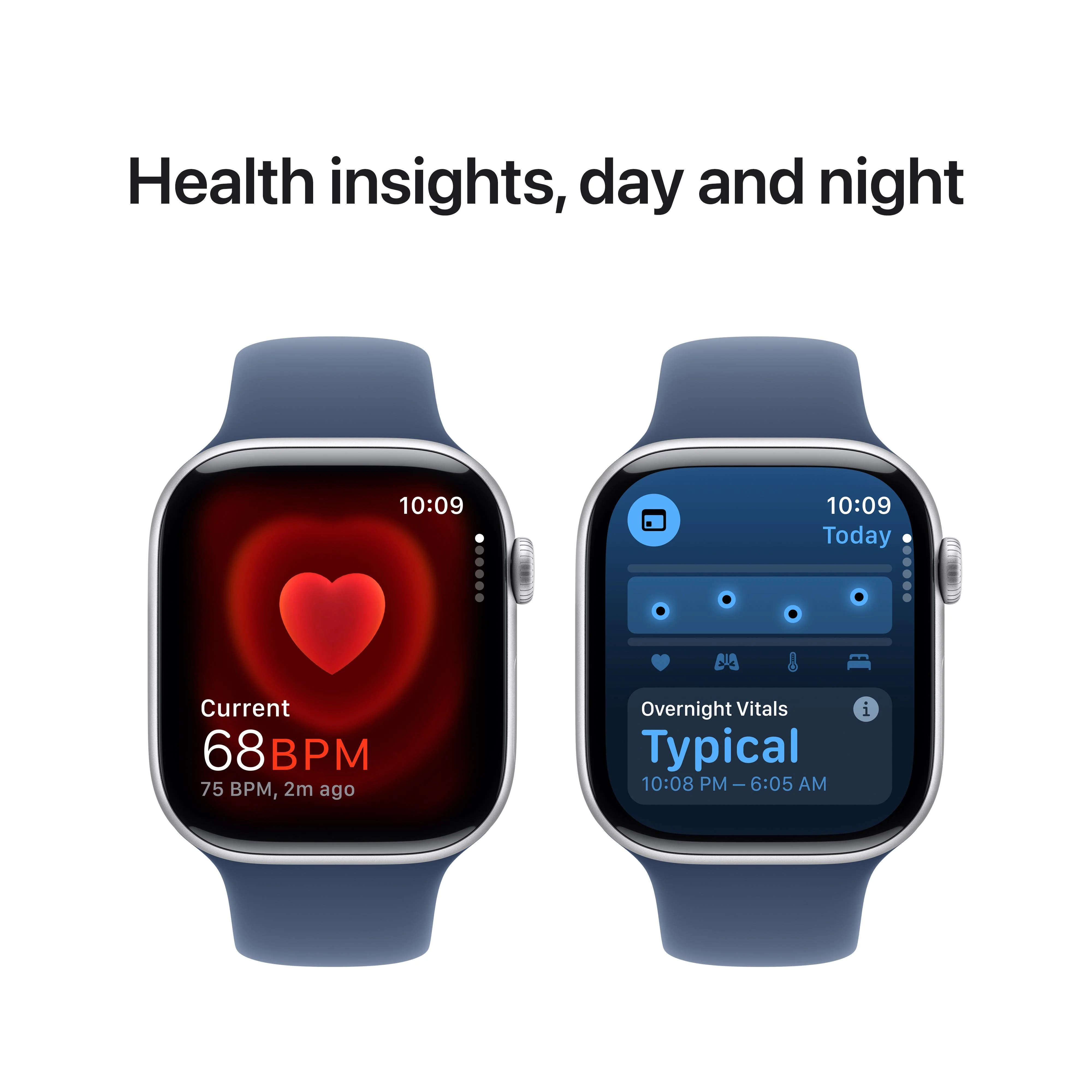 Apple Watch Series 10 GPS 46mm Silver Aluminium Case with Denim Sport Band - S/M - Image 5
