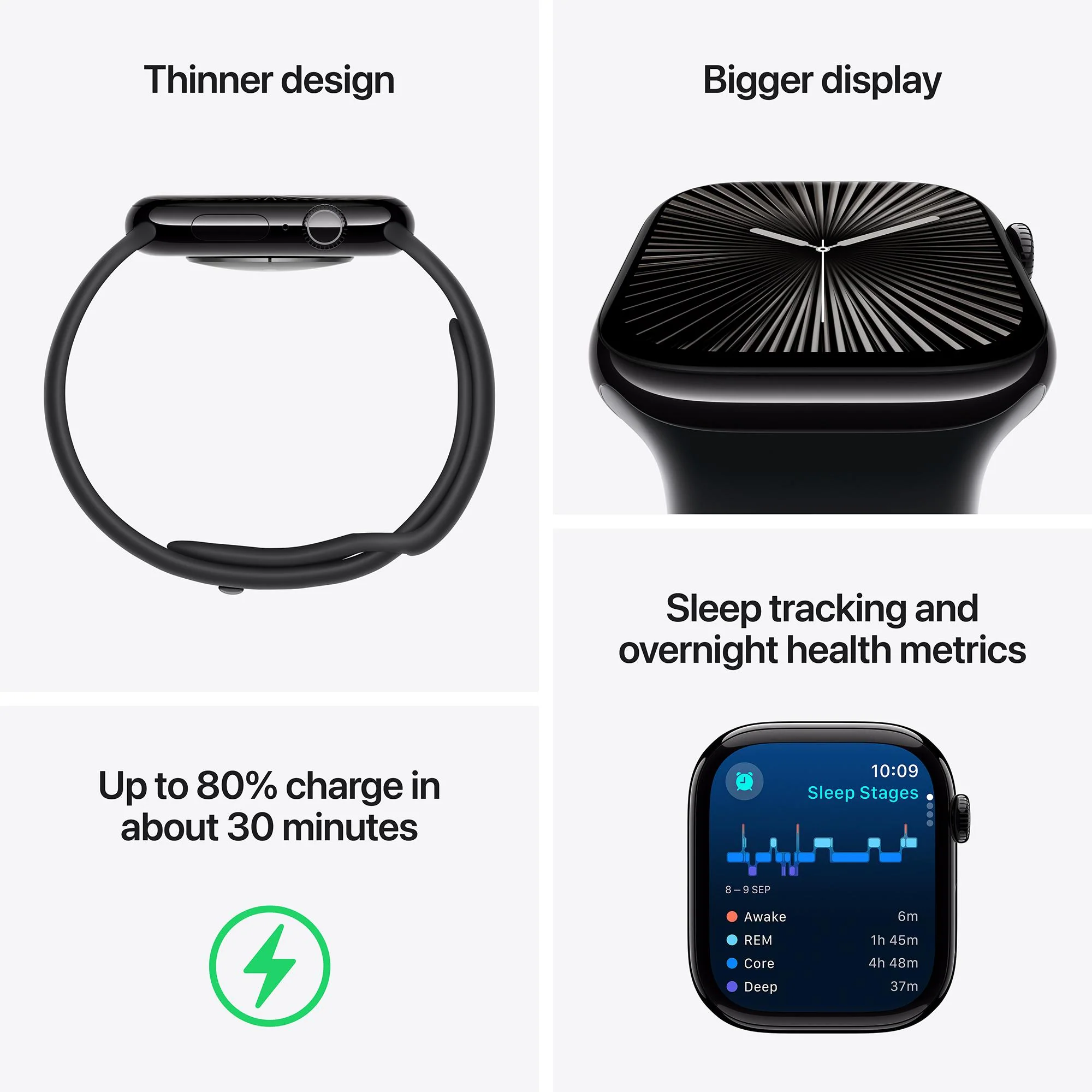 Apple Watch Series 10 GPS 46mm Rose Gold Aluminium Case with Light Blush Sport Band - S/M - Image 3